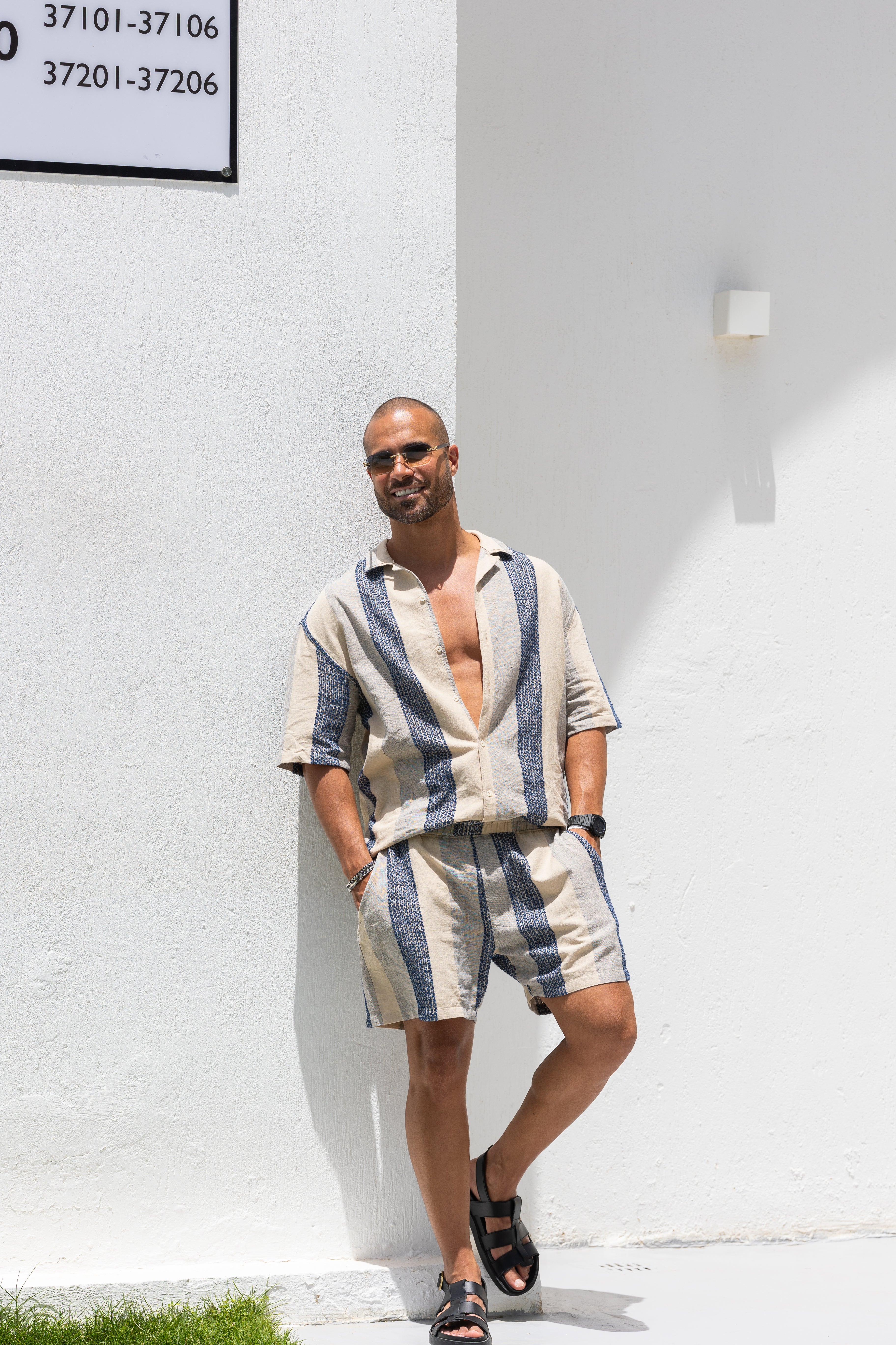Stripped Linen Set
