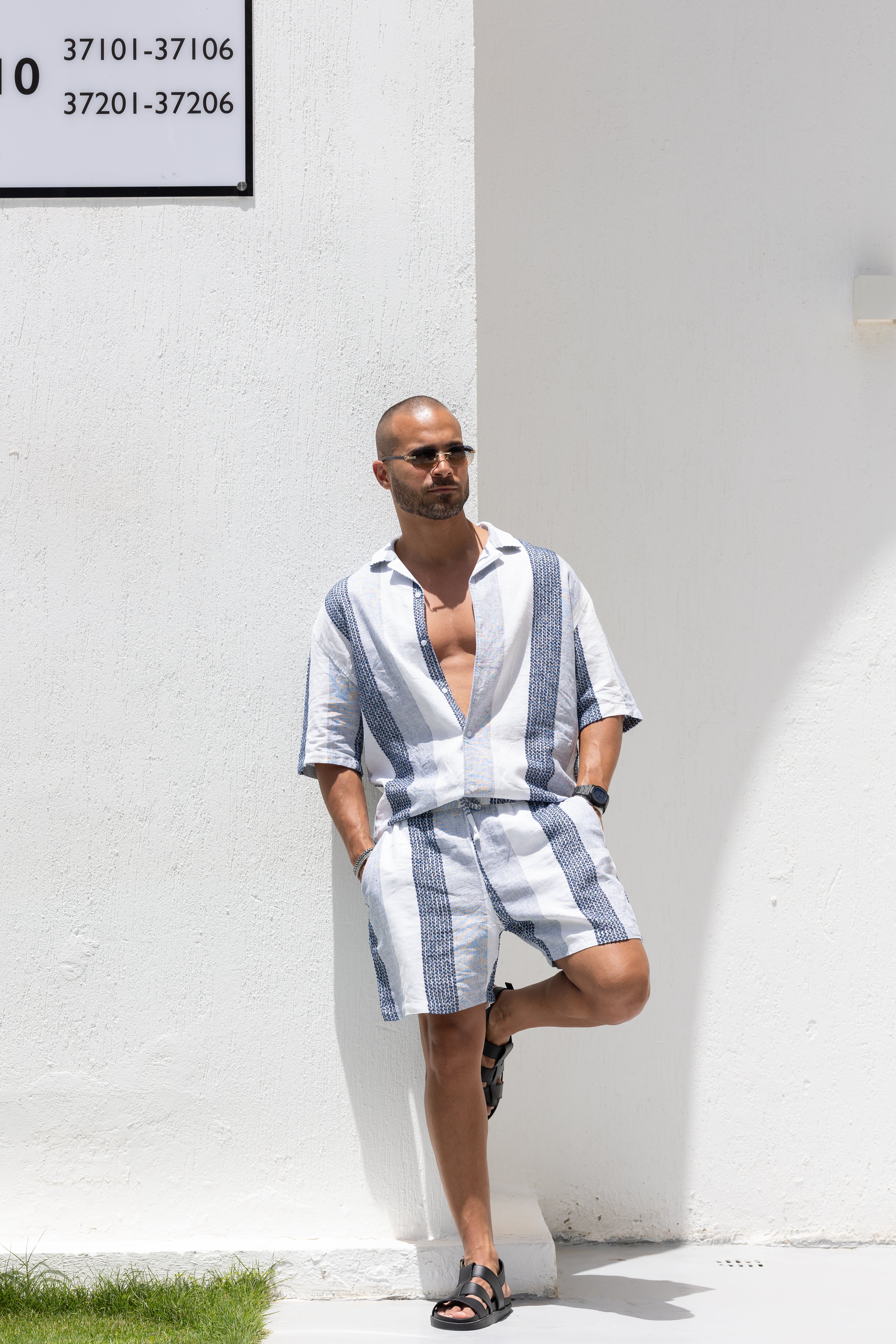 Stripped Linen Set