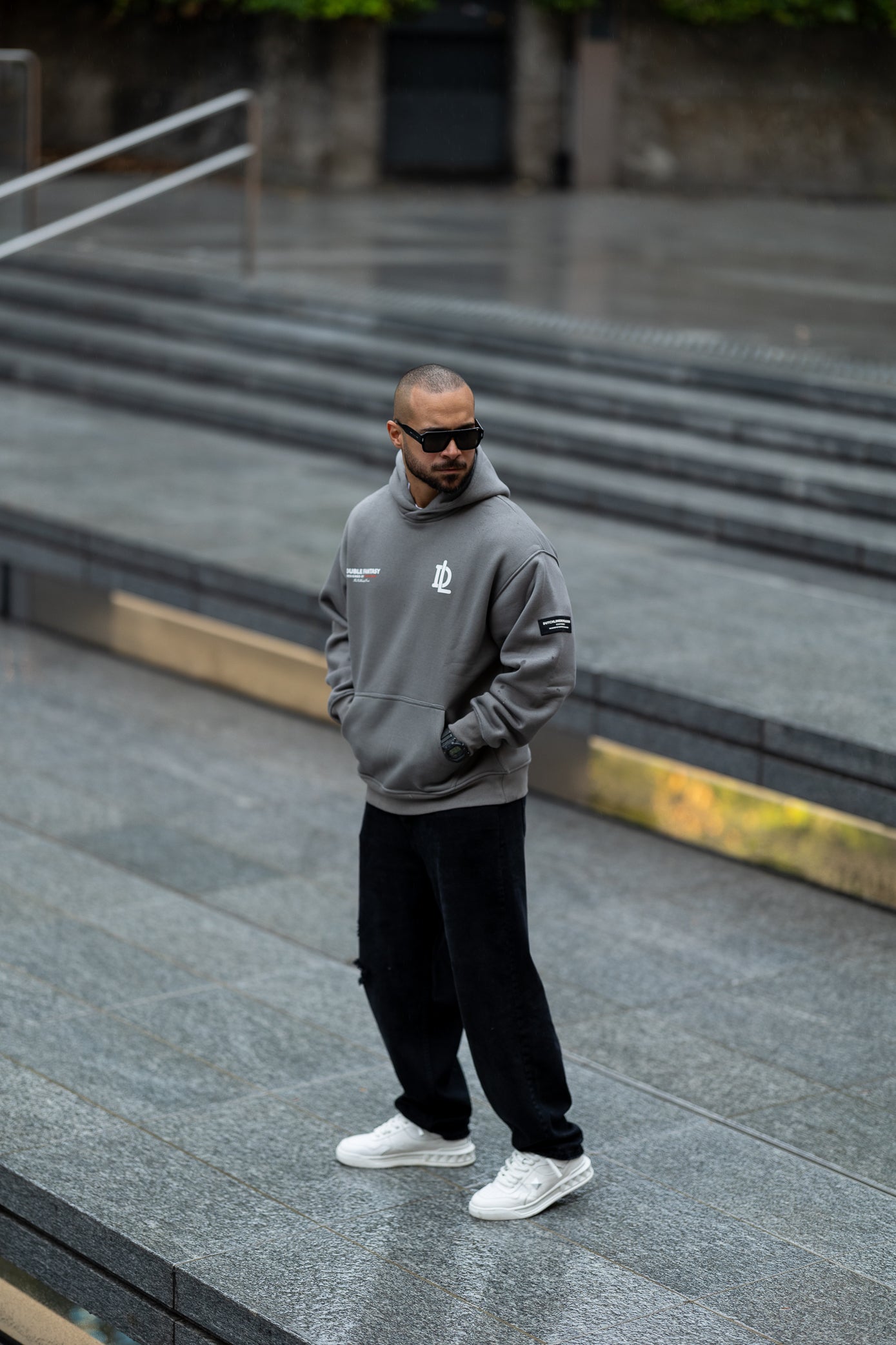 Relaxed Fit Printed Hoodie/4514