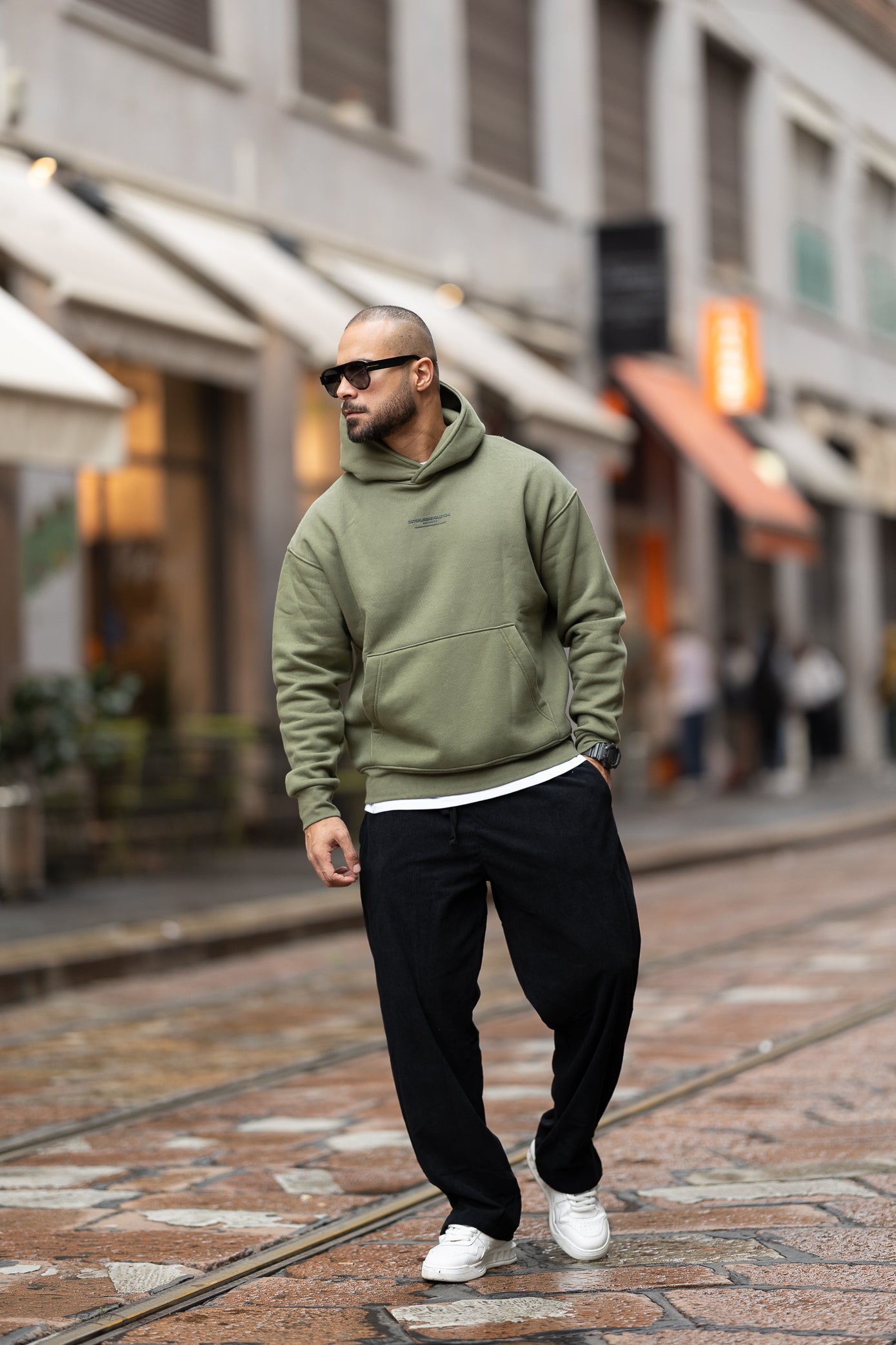 Relaxed Fit Hoodie With Printed/4513