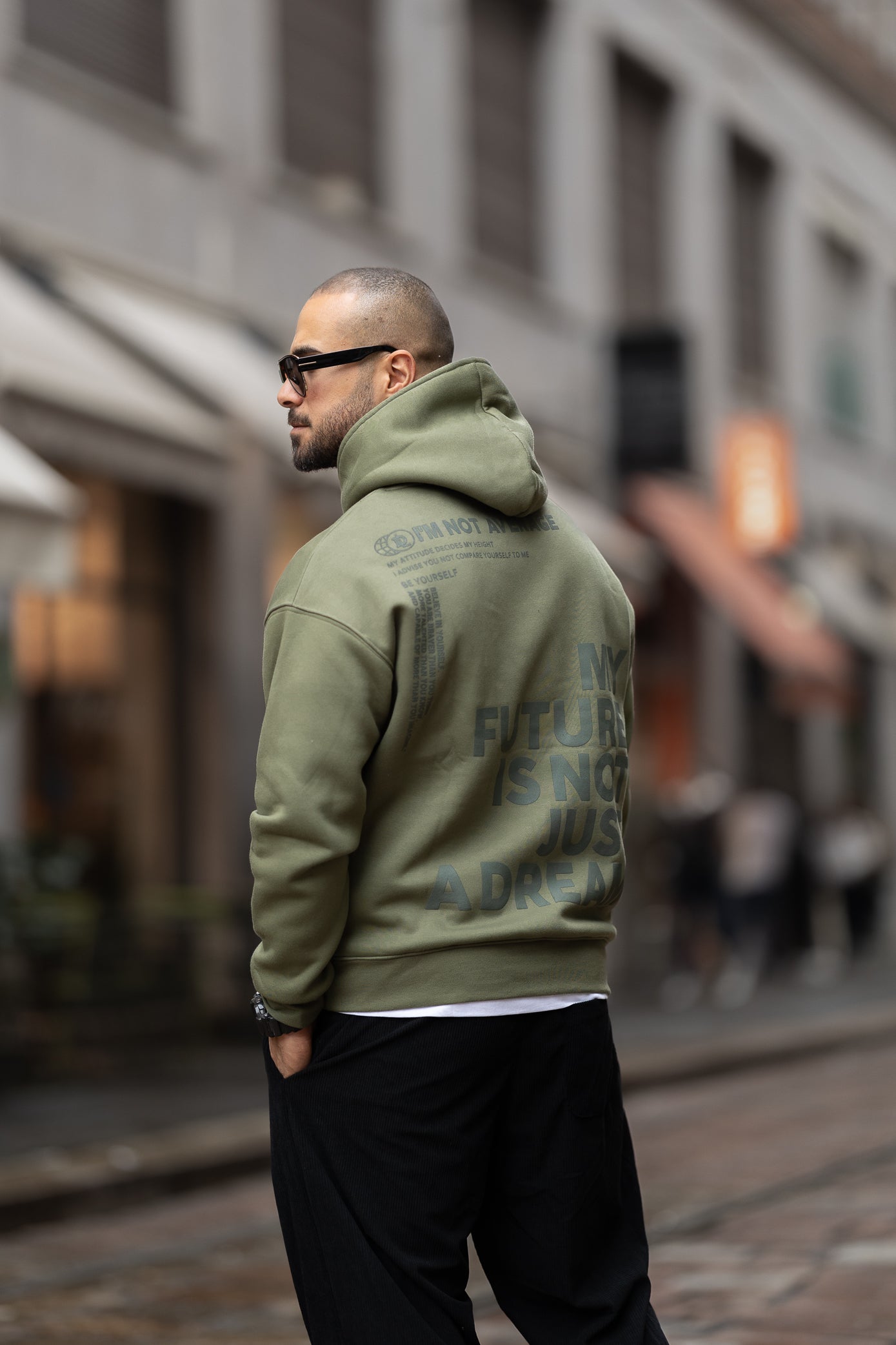 Relaxed Fit Hoodie With Printed/4513