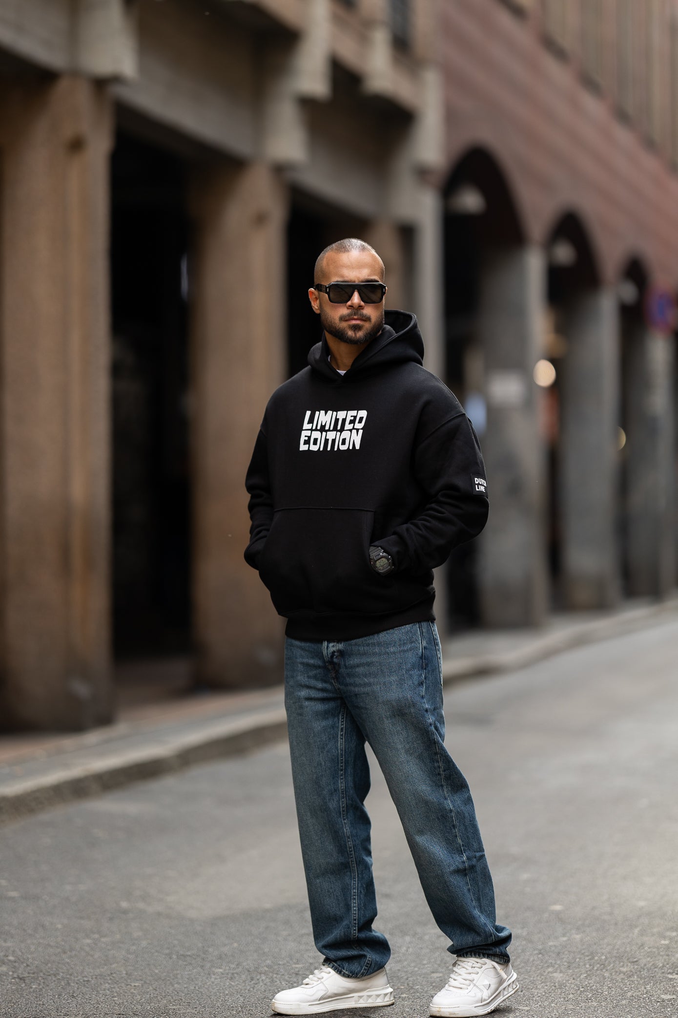 Relaxed Fit Hoodie With Printed/4512