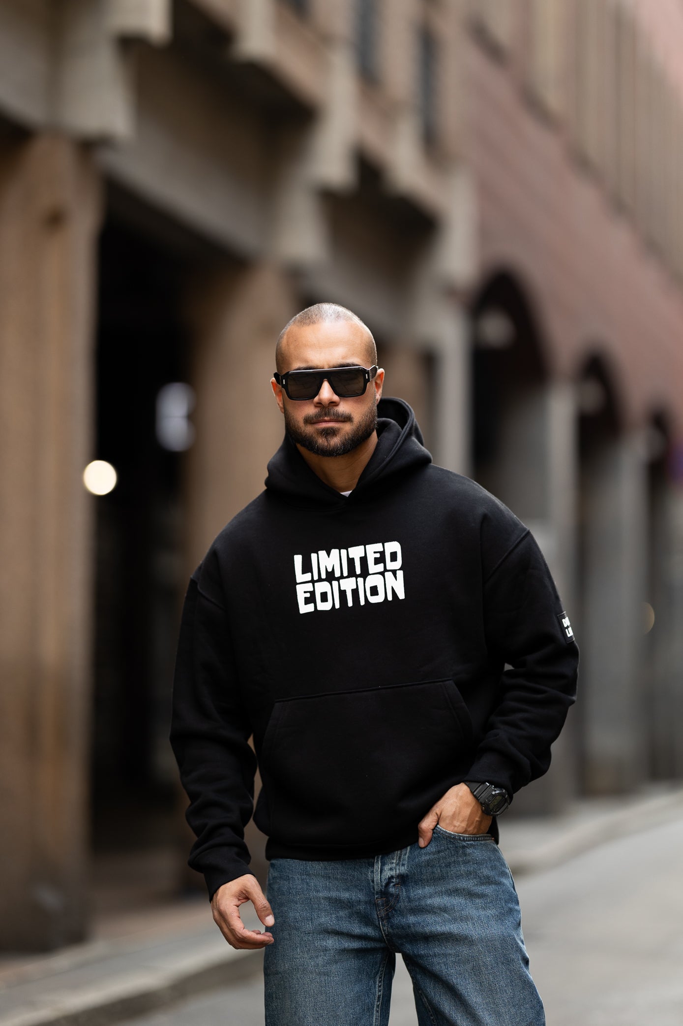 Relaxed Fit Hoodie With Printed/4512