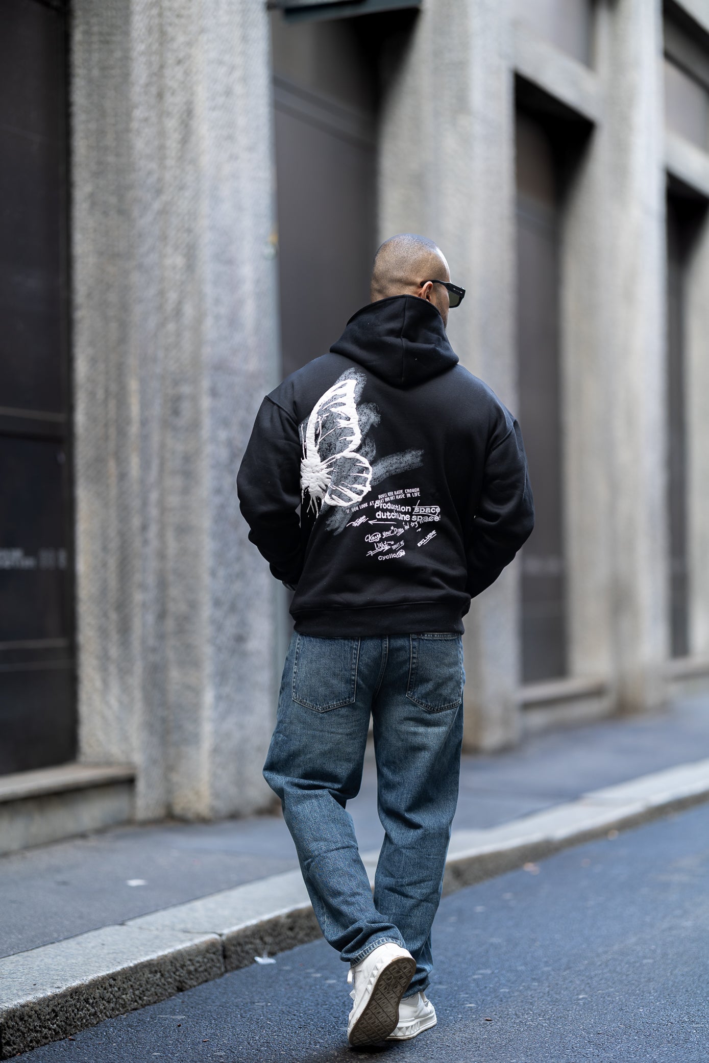 Relaxed Fit Hoodie With Printed/4510