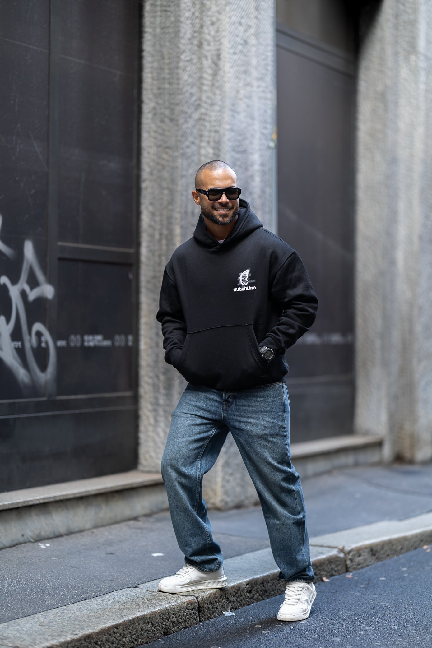 Relaxed Fit Hoodie With Printed/4510