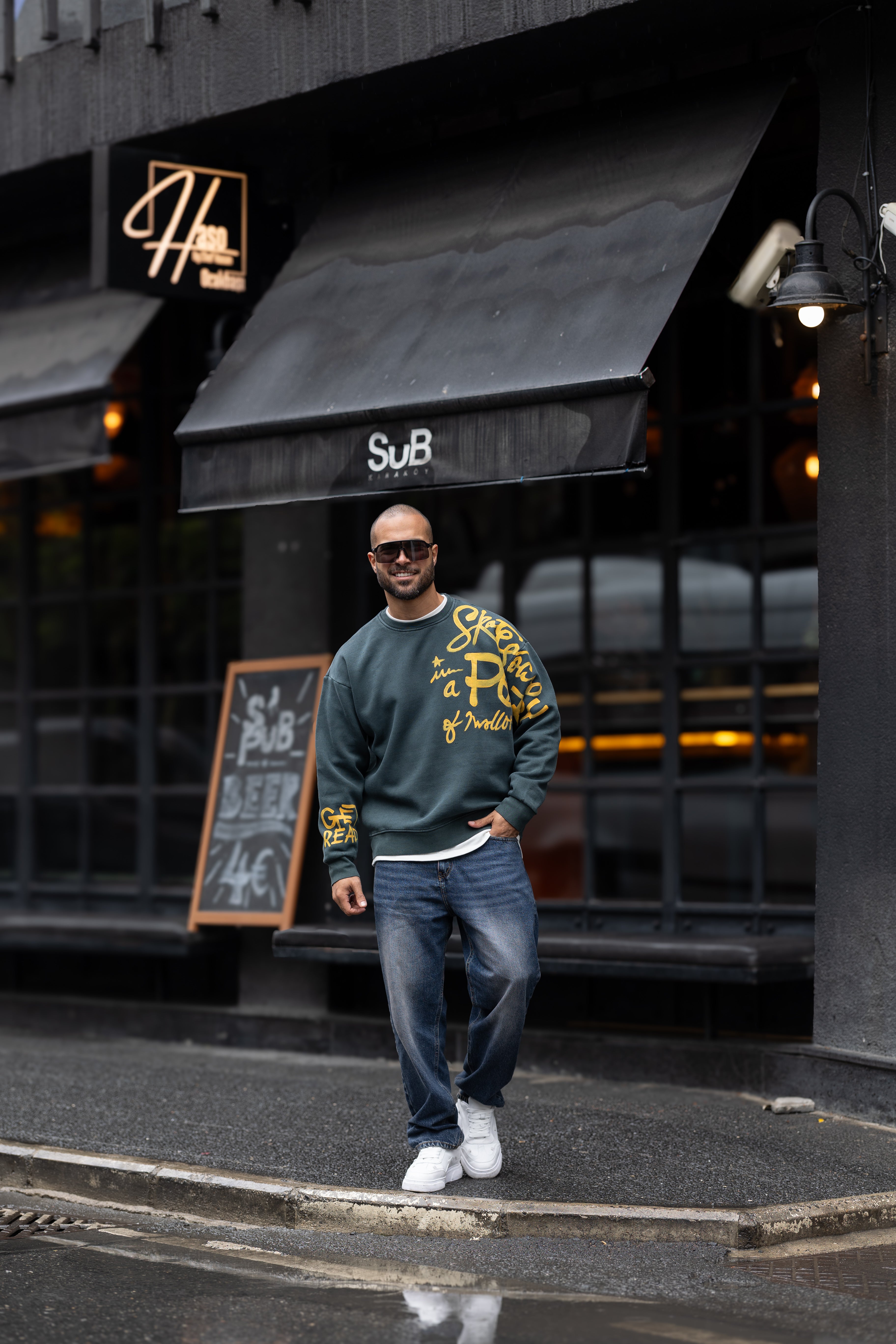 Printed Oversize Round Sweatshirt/4550