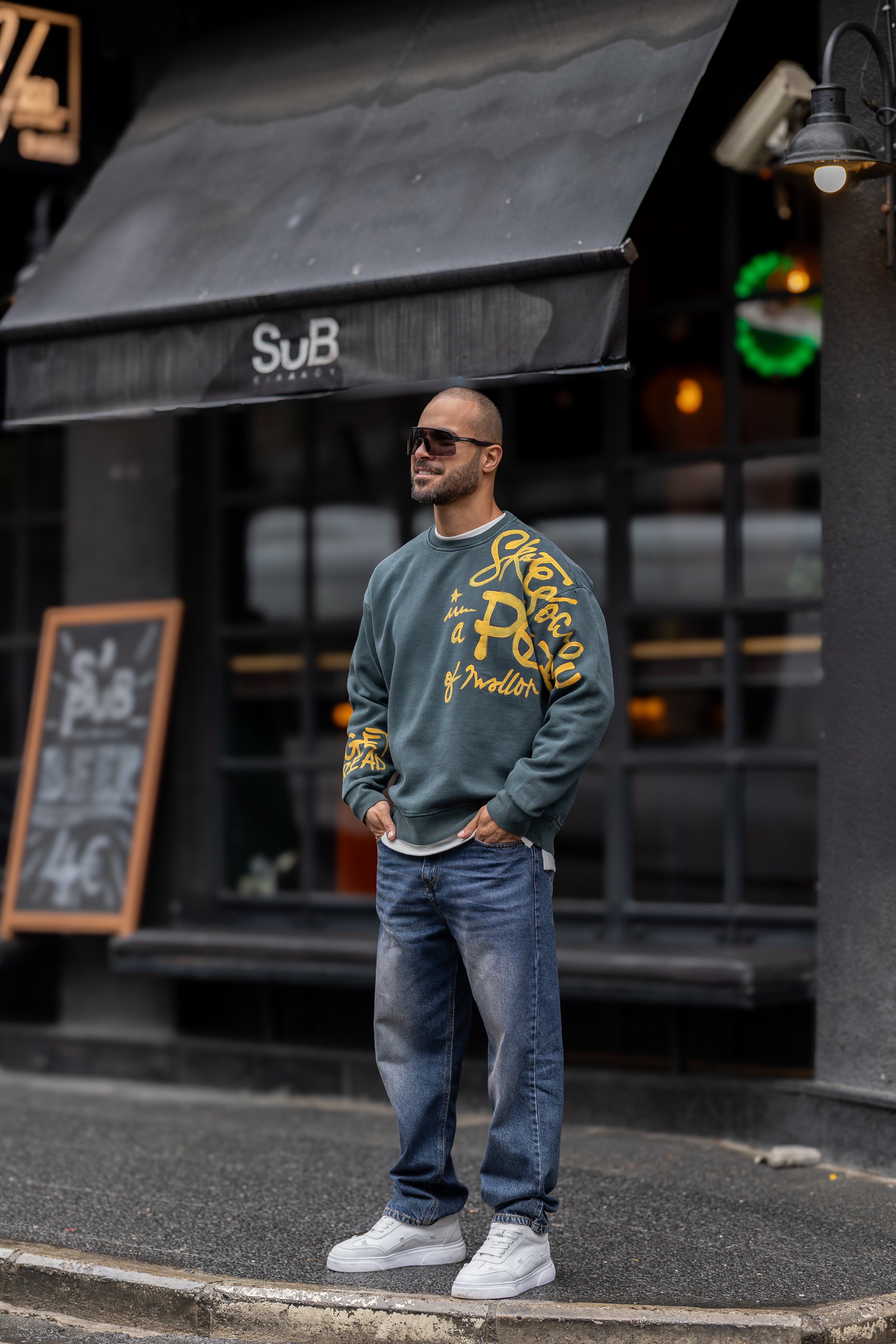 Printed Oversize Round Sweatshirt/4550