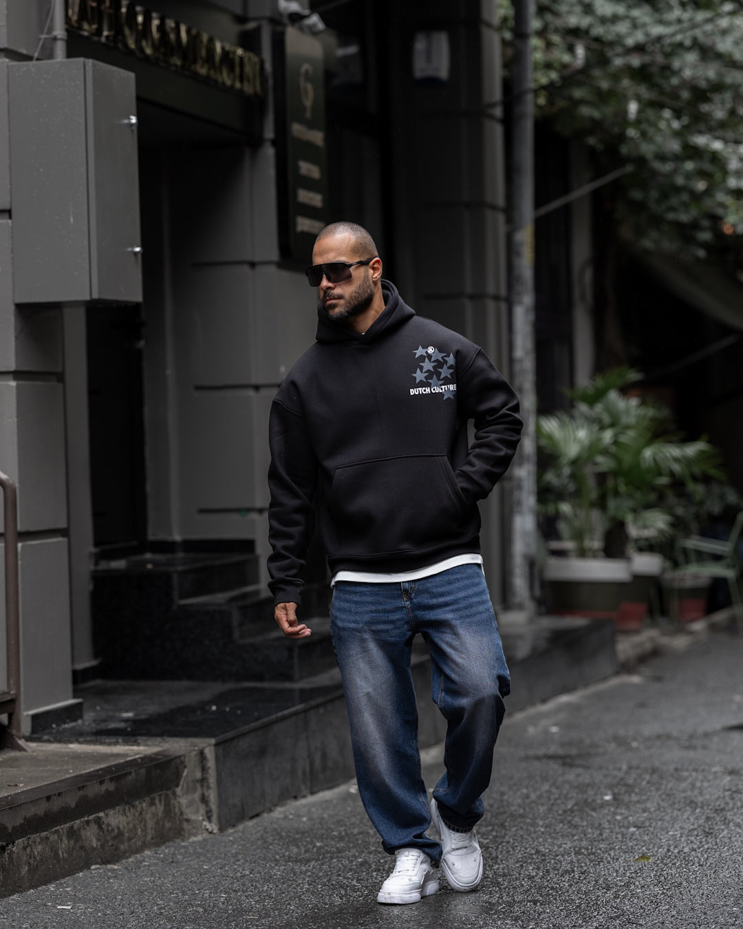 Relaxed Fit Printed Hoodie/4554