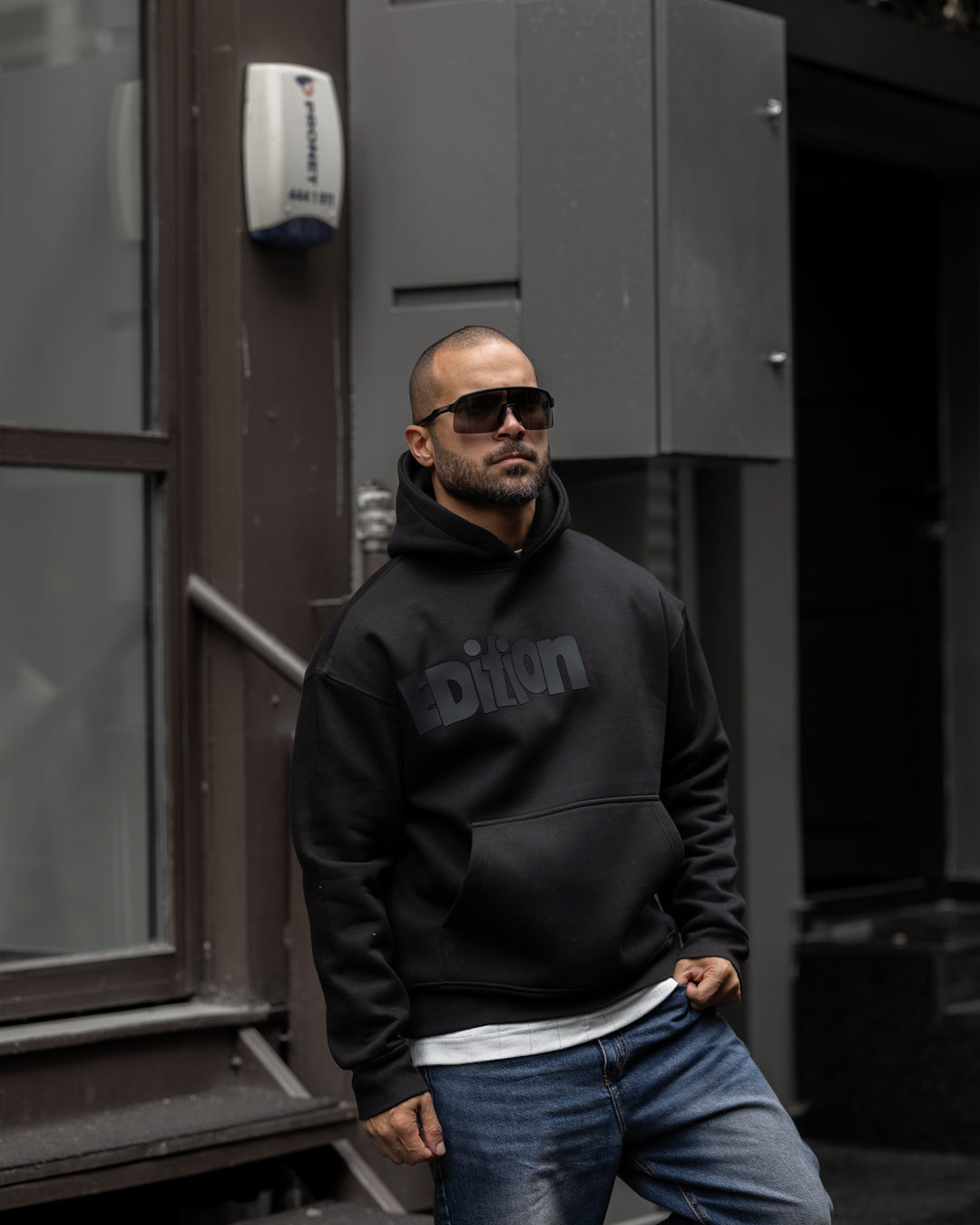 Oversized Hoodie With Printed "Edition"/4557