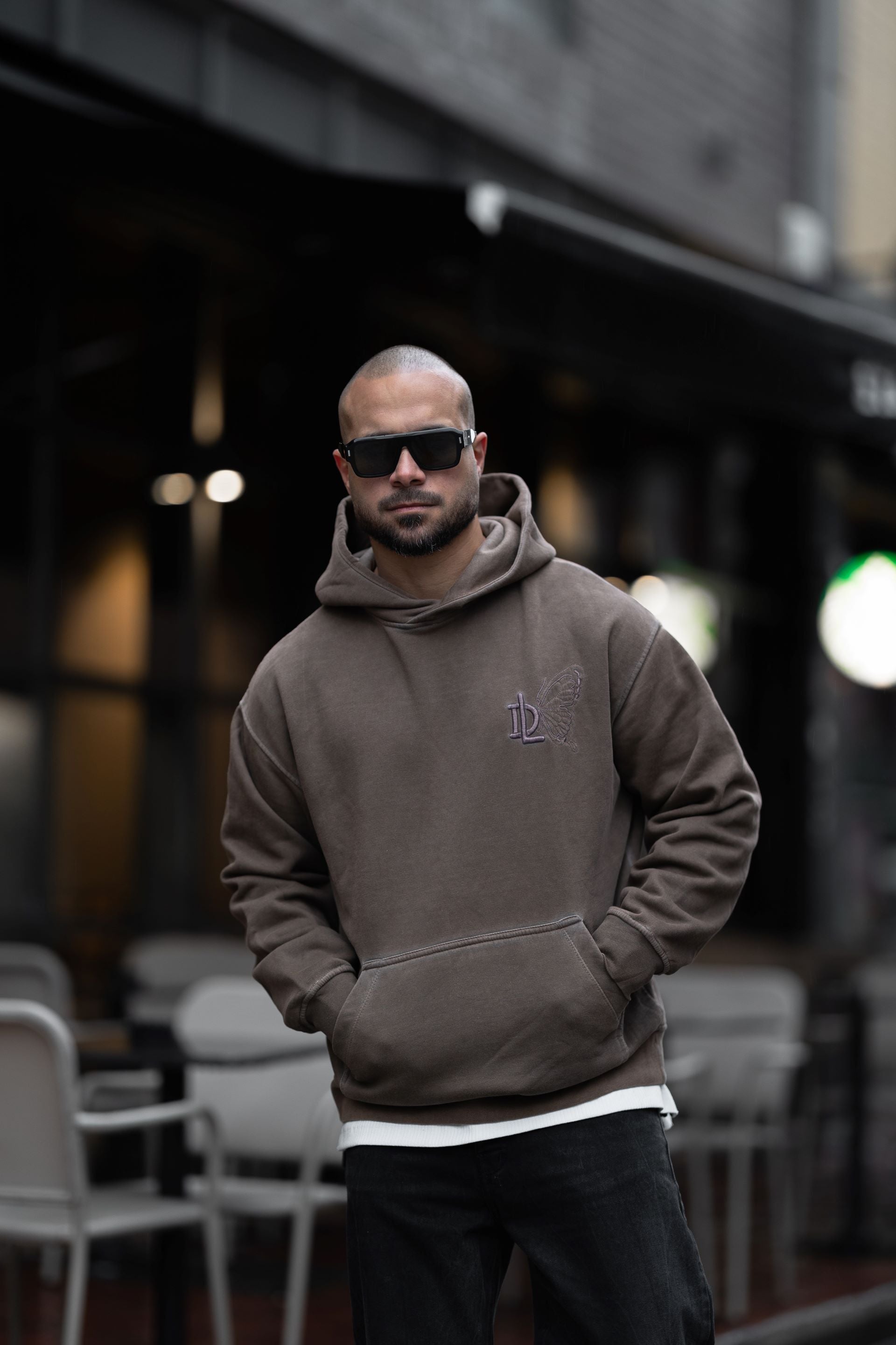 Washed Oversize Printed Hoodie/4515