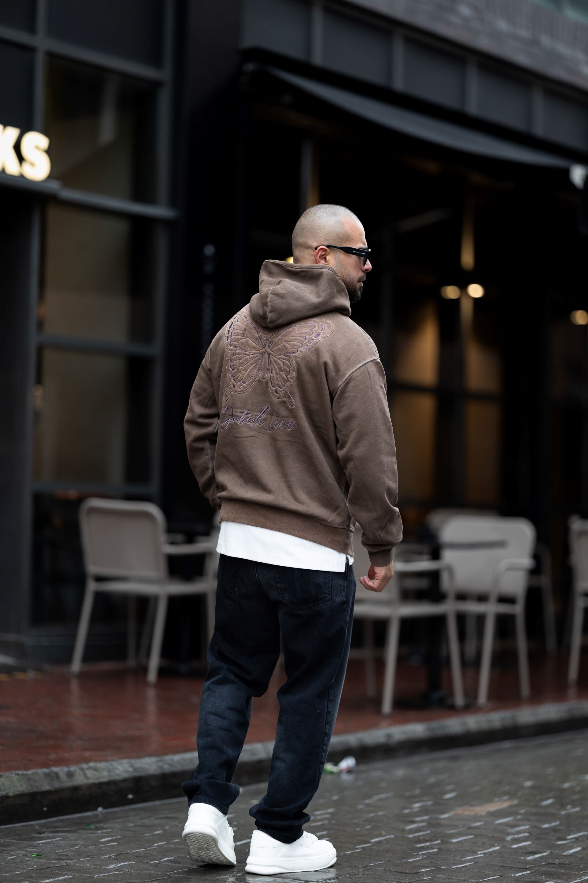 Washed Oversize Printed Hoodie/4515