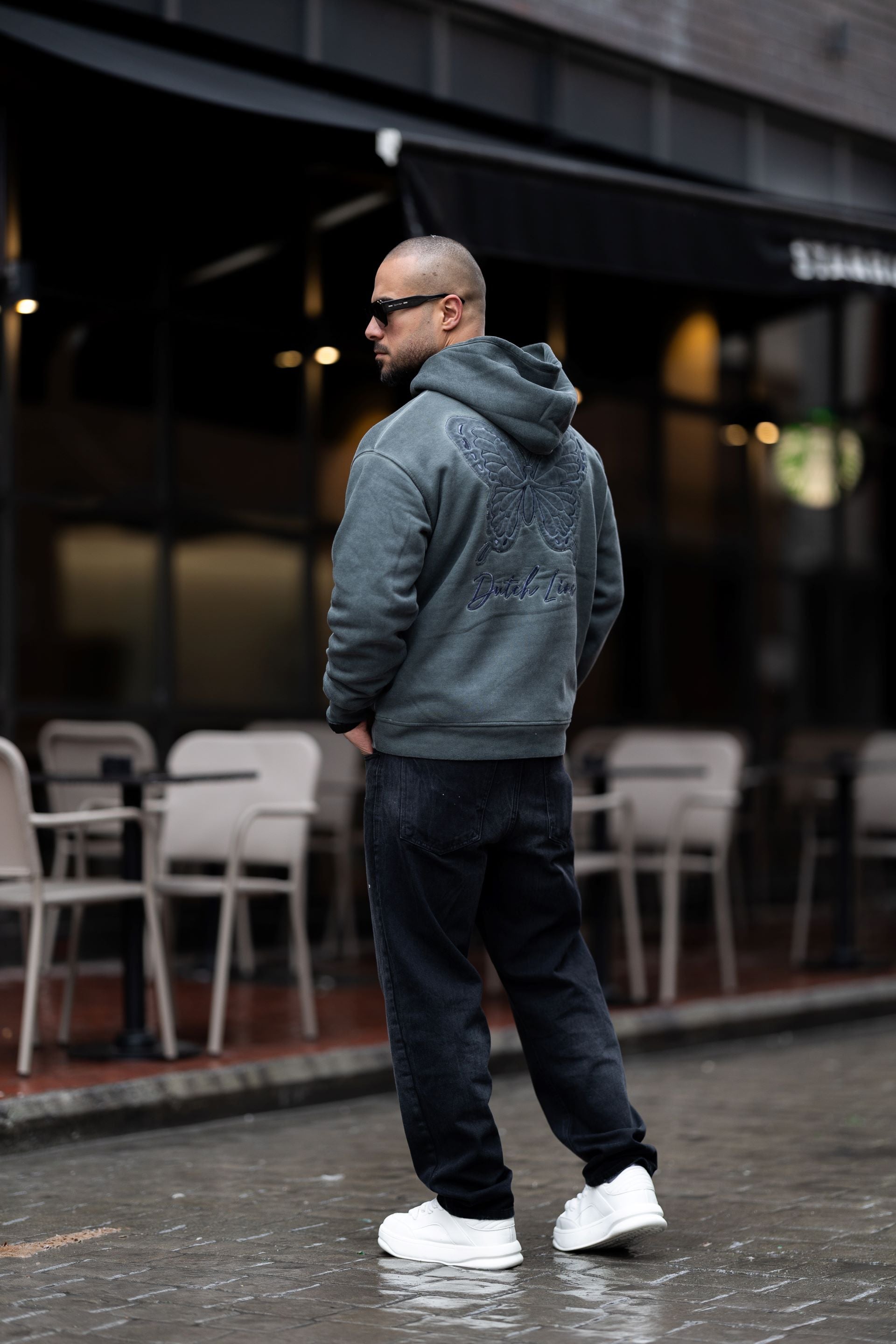 Washed Oversize Printed Hoodie/4515