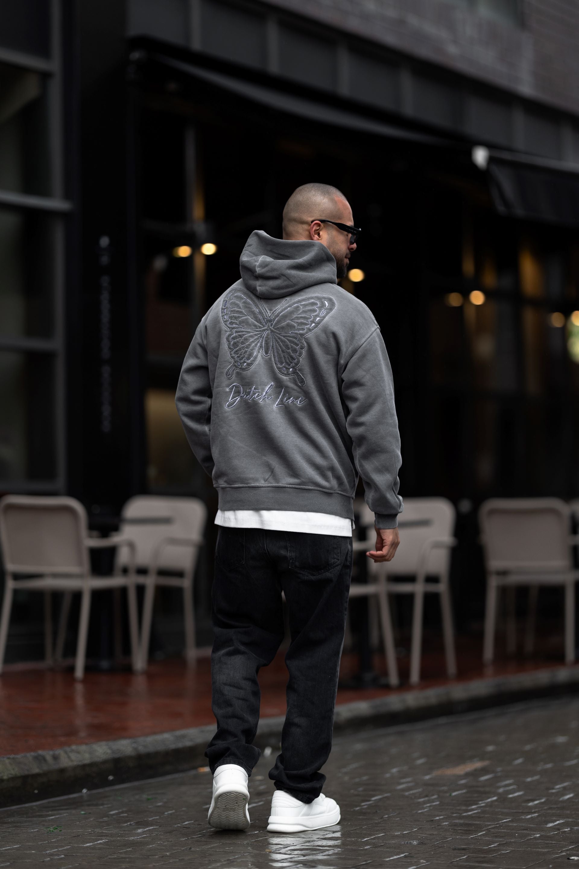 Washed Oversize Printed Hoodie/4515