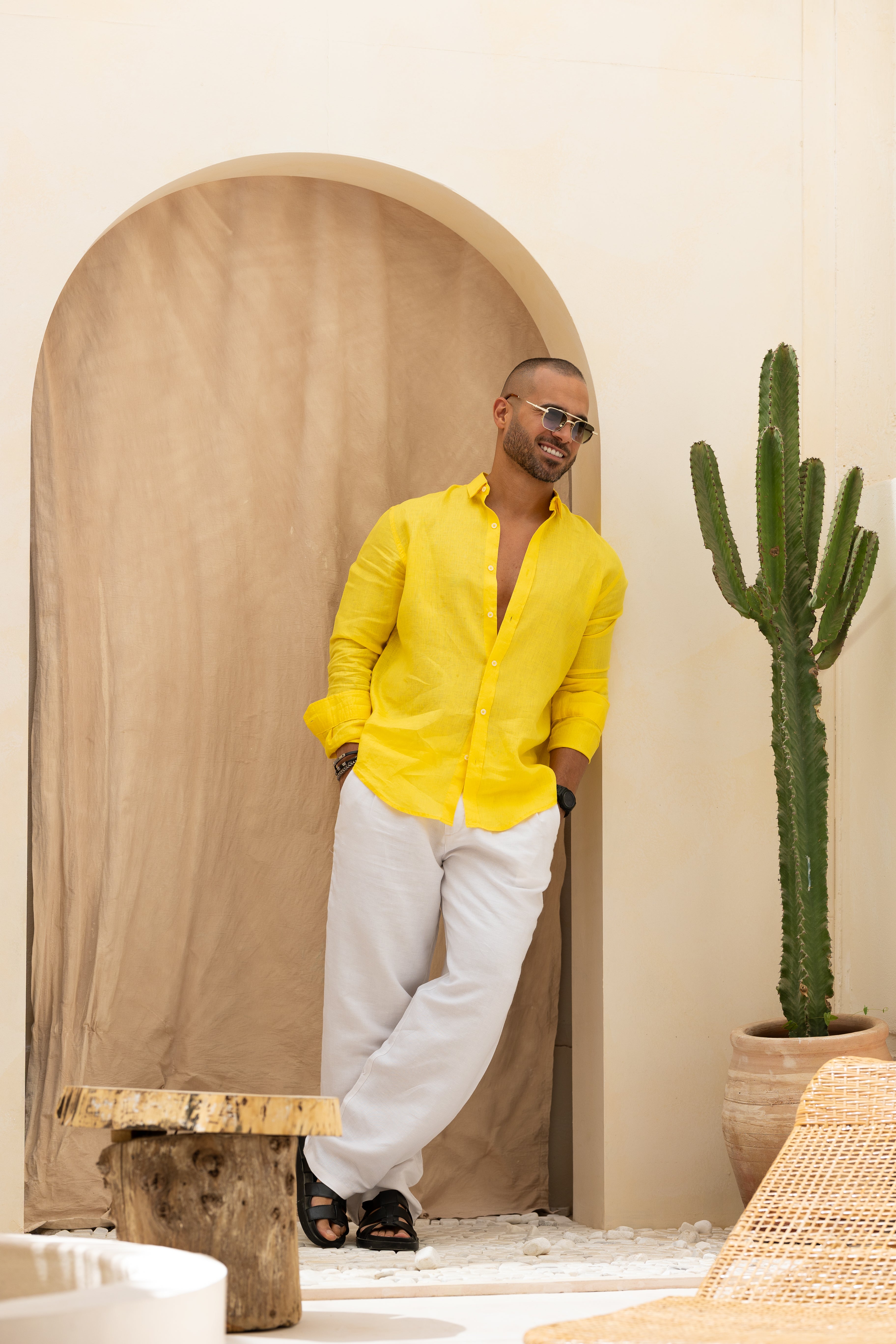 Basic Relaxed Fit Linen Shirt Long sleeves/2319