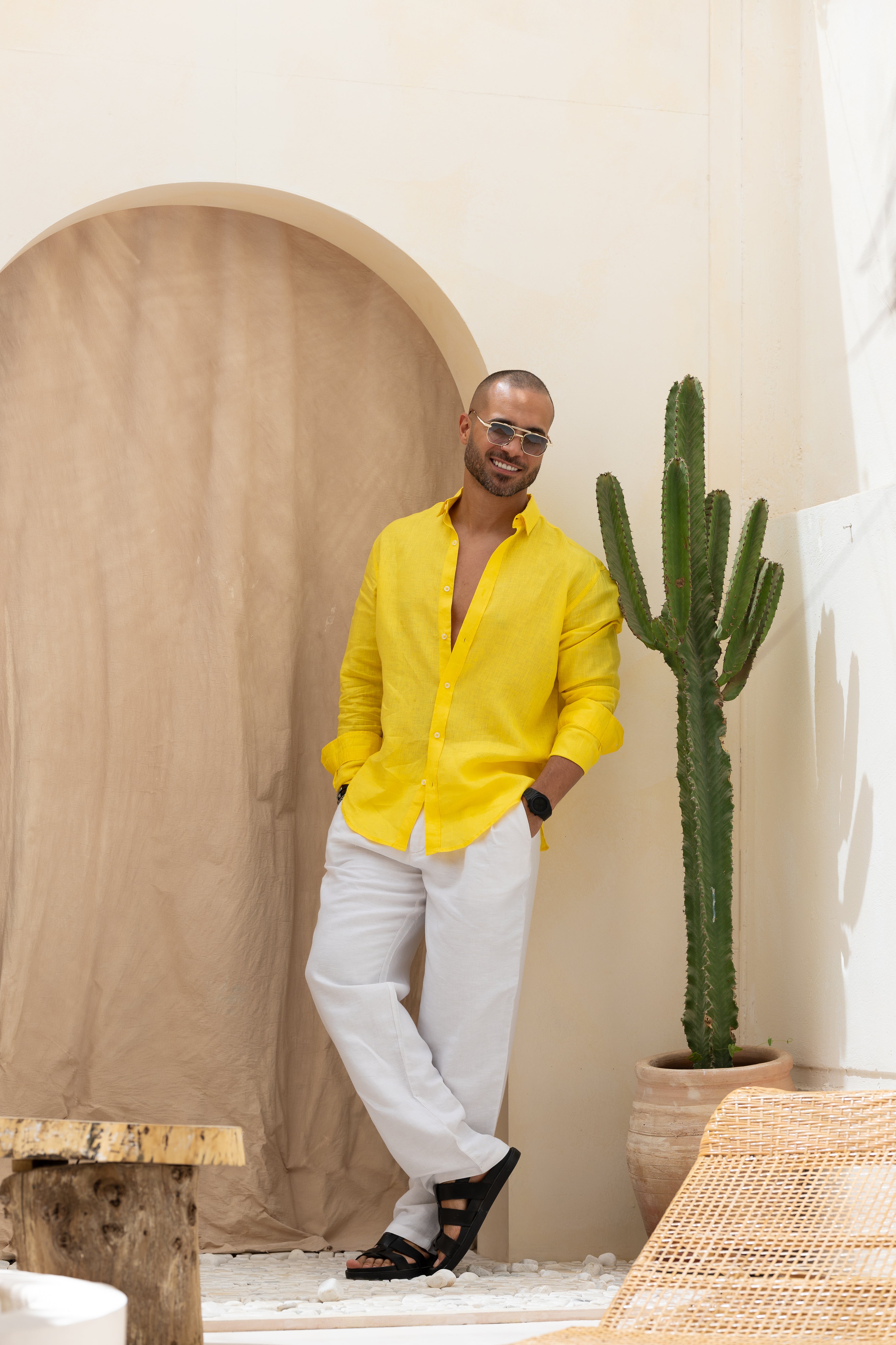 Basic Relaxed Fit Linen Shirt Long sleeves/2319
