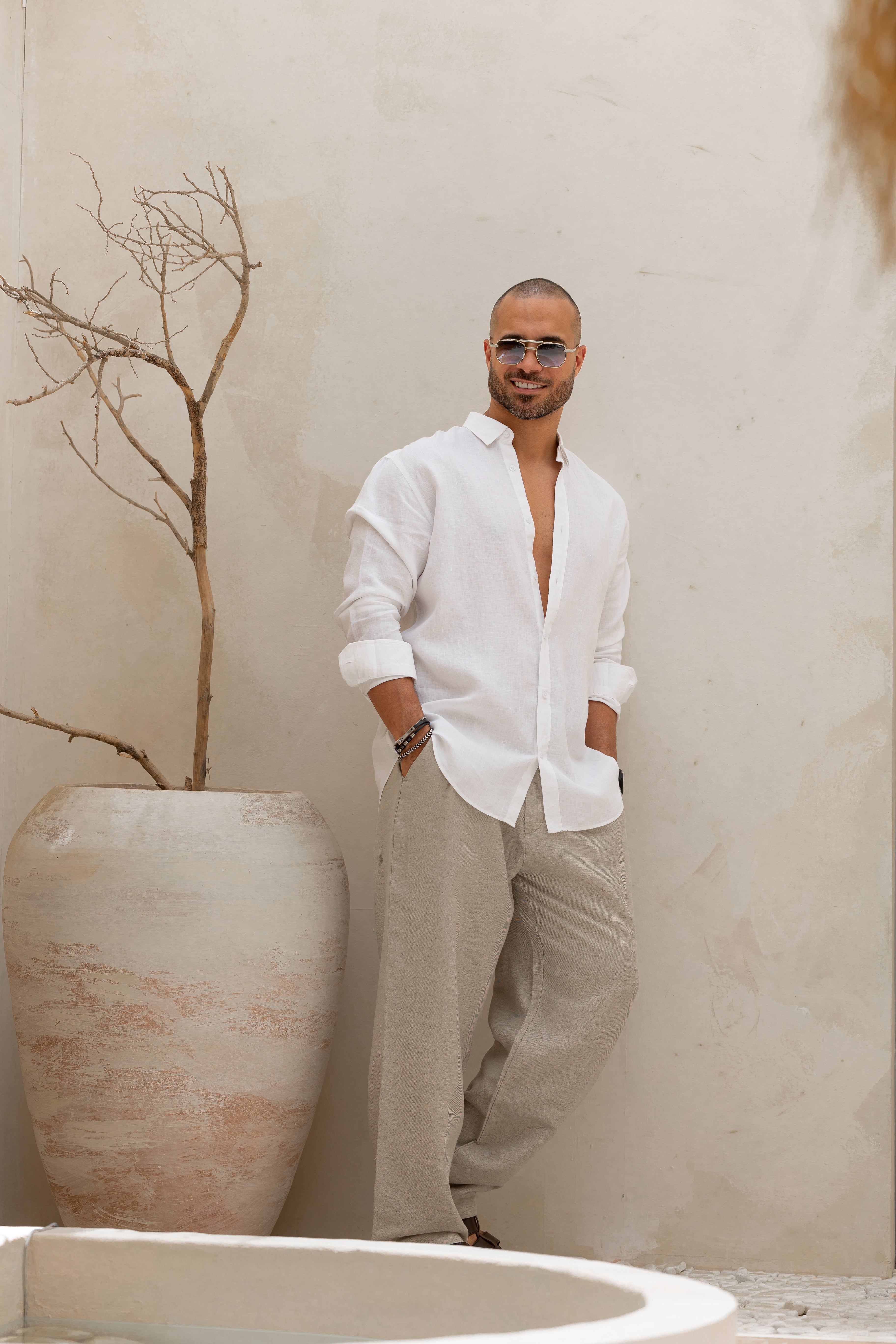 Basic Relaxed Fit Linen Shirt/2319