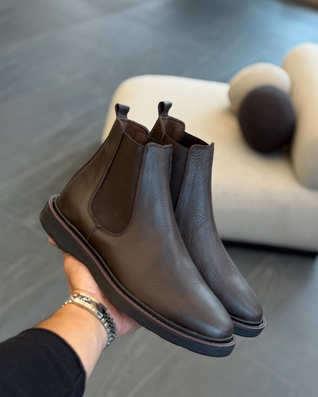 Guanine leather Chelsea Boots/5448