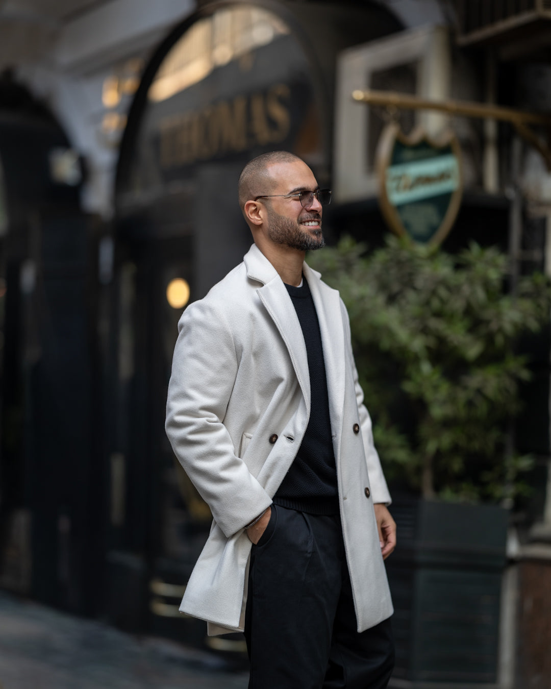 DOUBLE-BREASTED WOOL BLEND COAT/6606