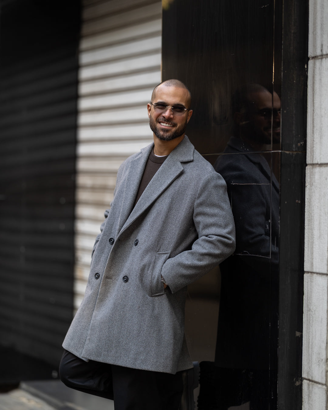 DOUBLE-BREASTED WOOL BLEND COAT/6606