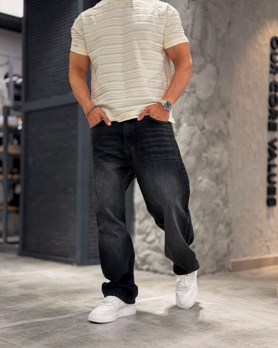 Basic Wide Leg Jeans/9018