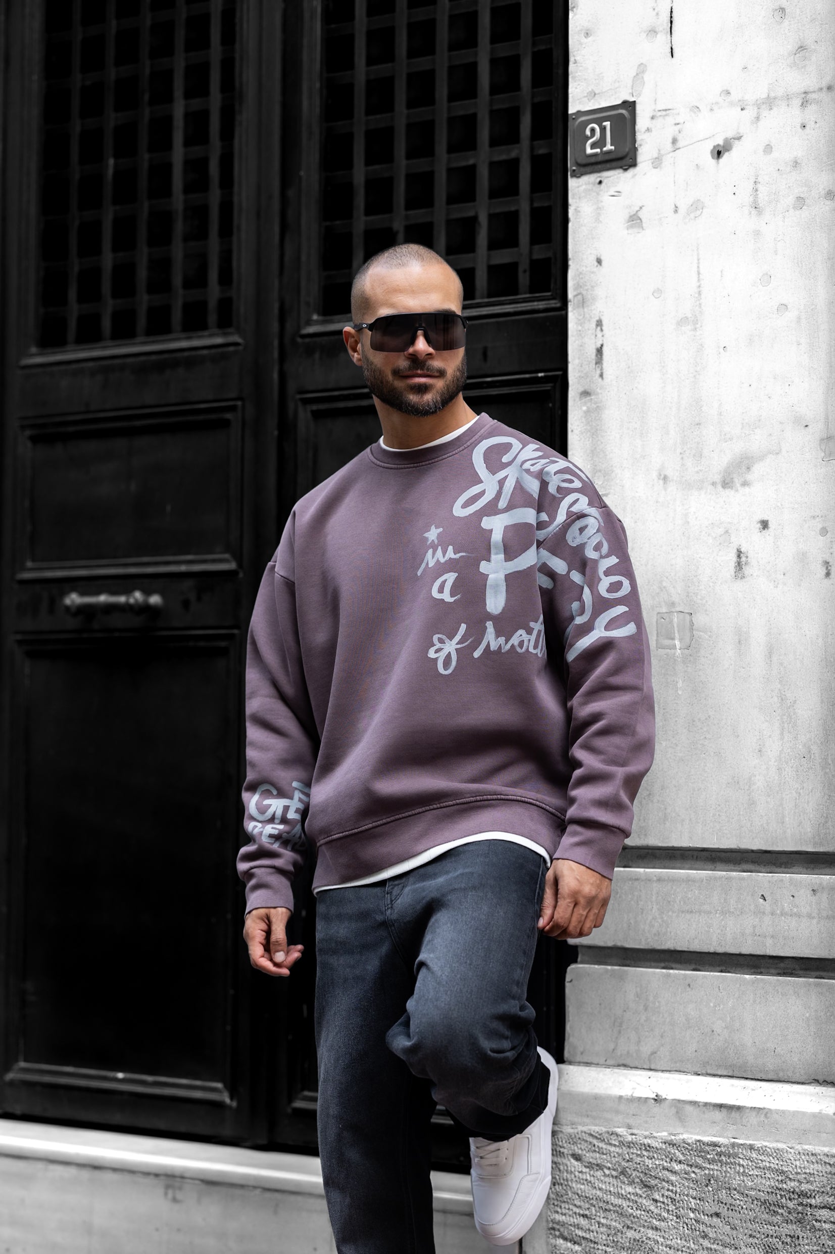 Printed Oversize Round Sweatshirt/4550