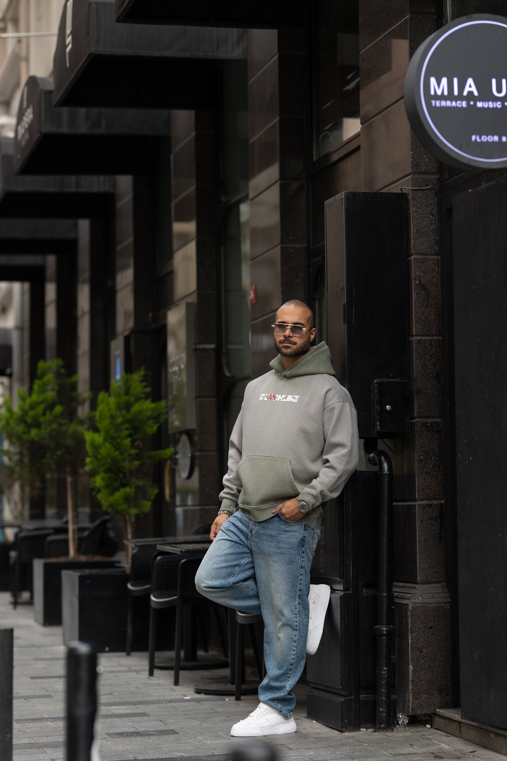 Relaxed Fit Printed Hoodie/4551