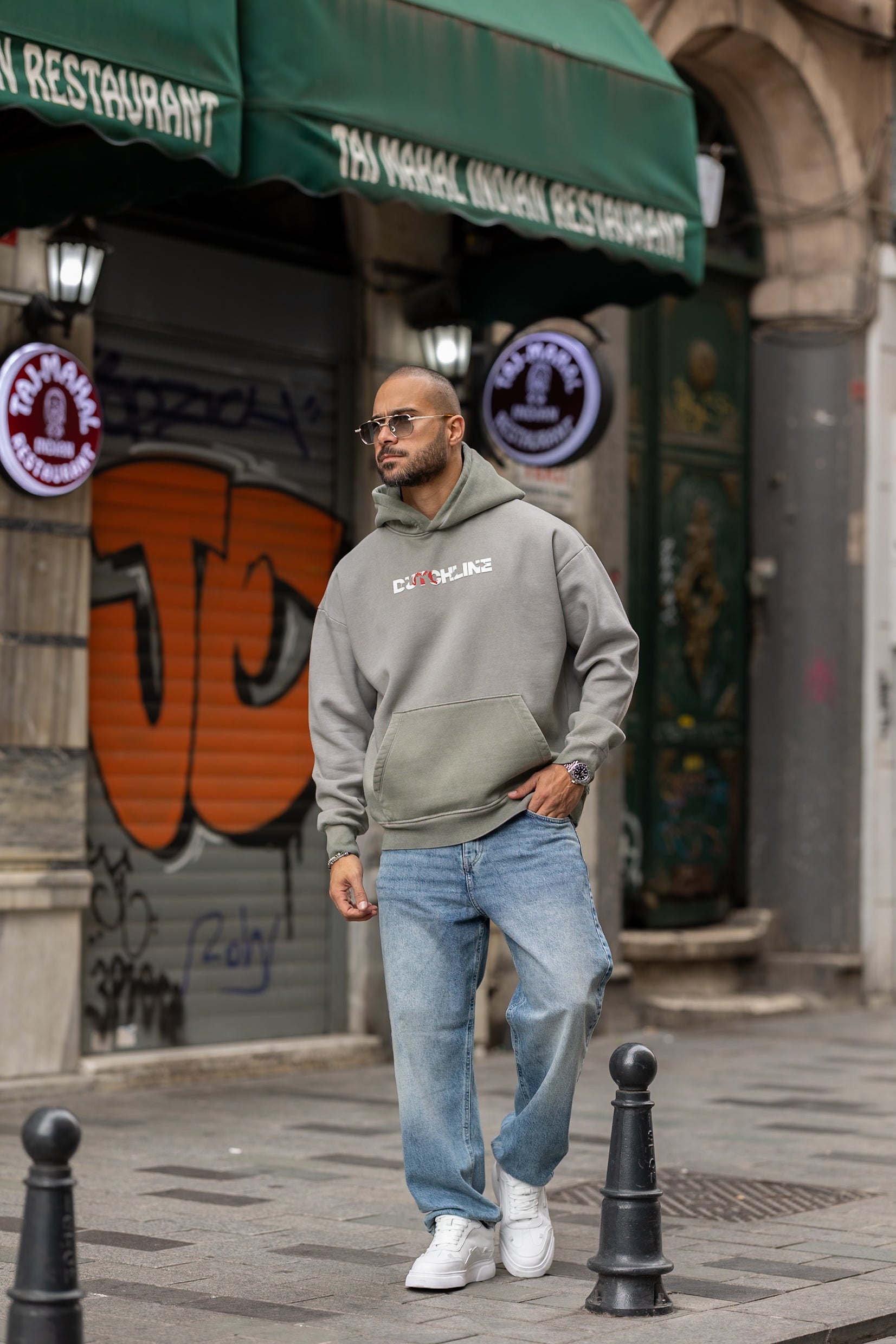 Relaxed Fit Printed Hoodie/4551