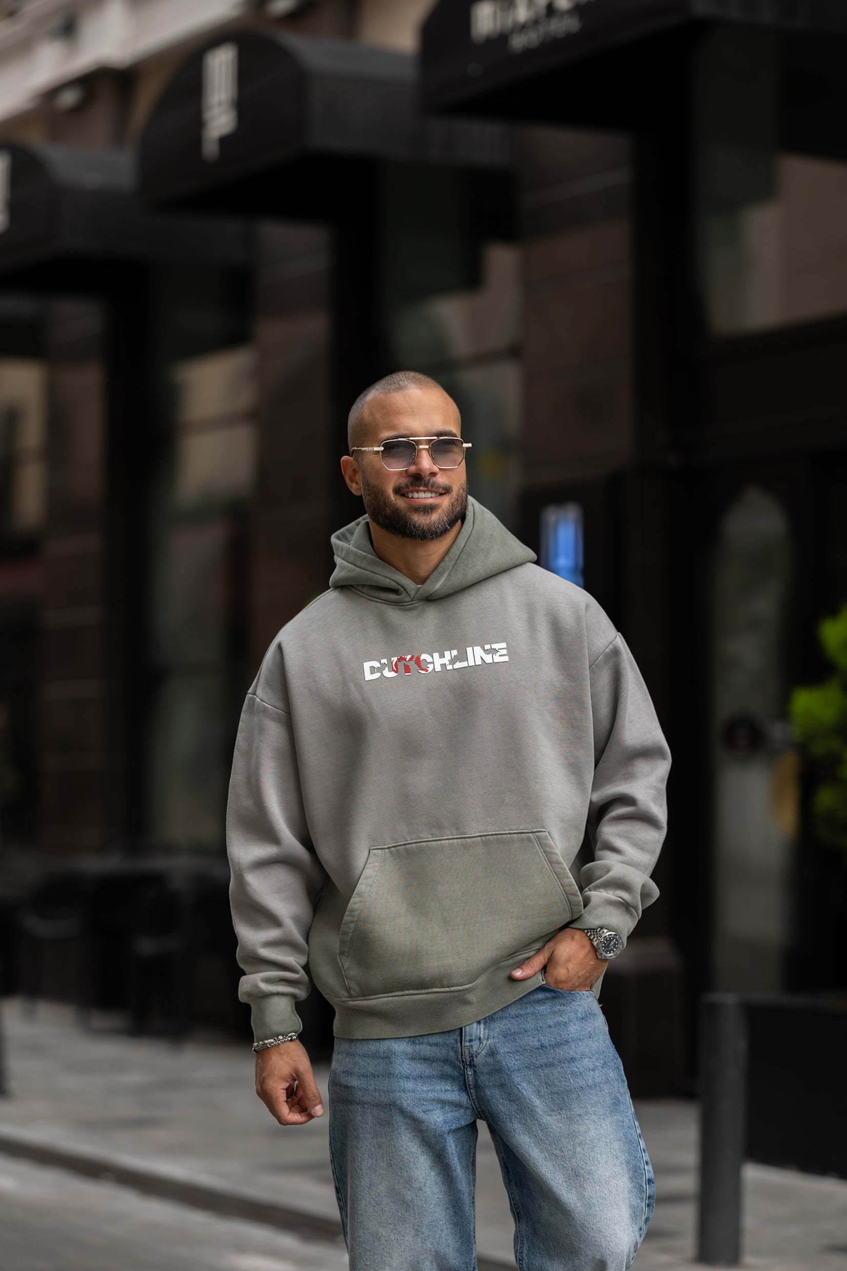 Relaxed Fit Printed Hoodie/4551