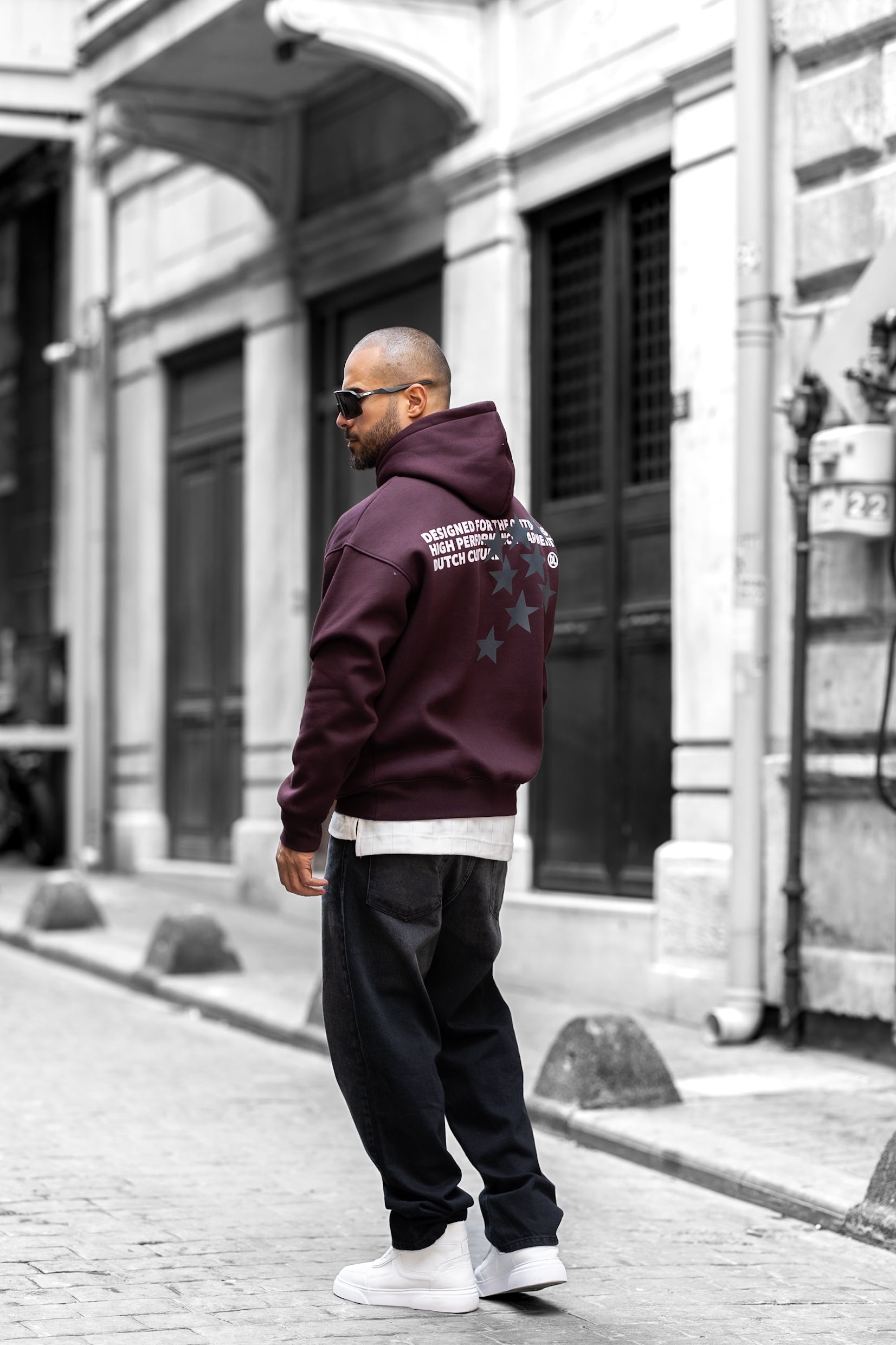 Relaxed Fit Printed Hoodie/4554