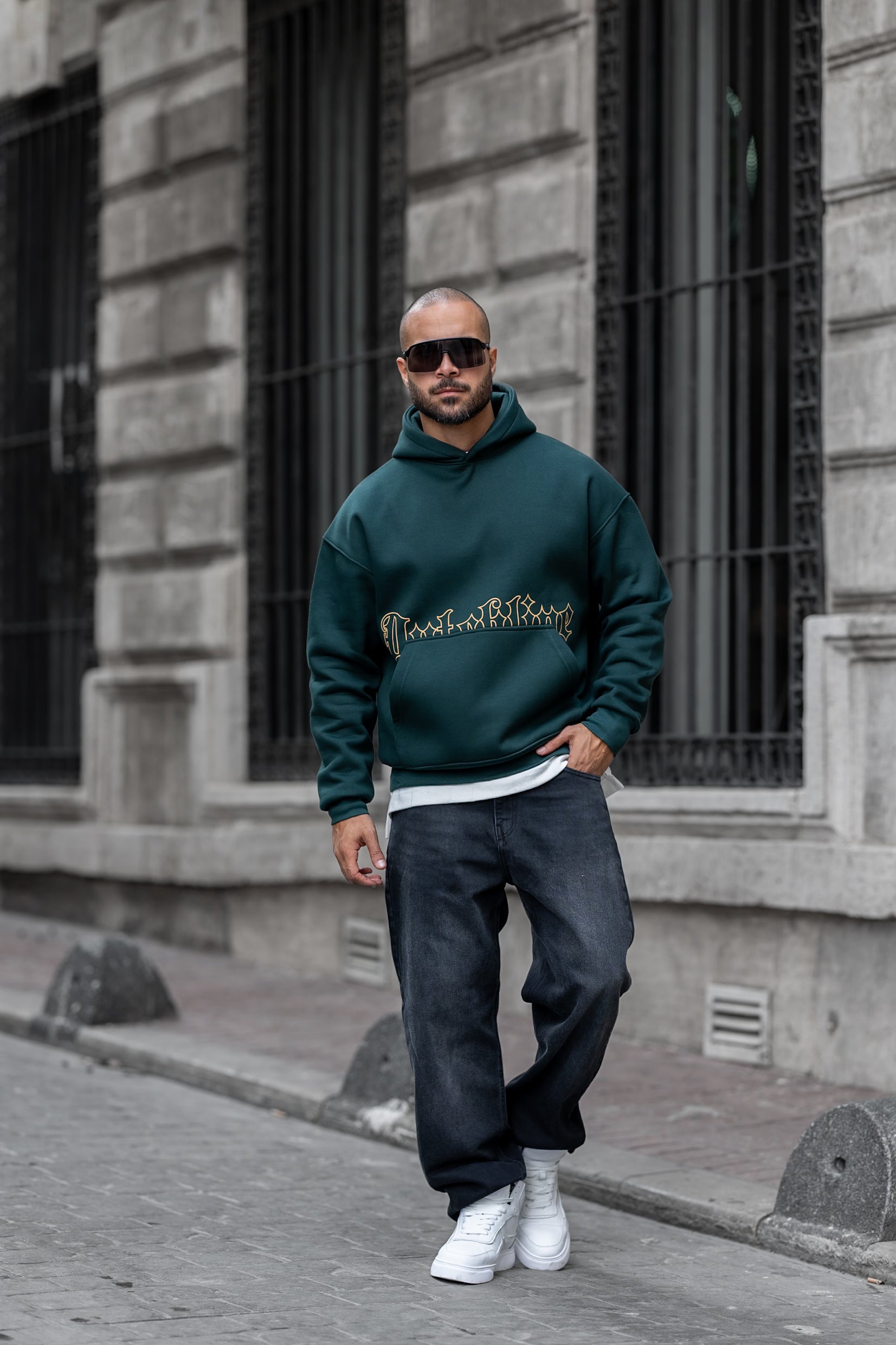 Oversized Printed Hoodie/4553