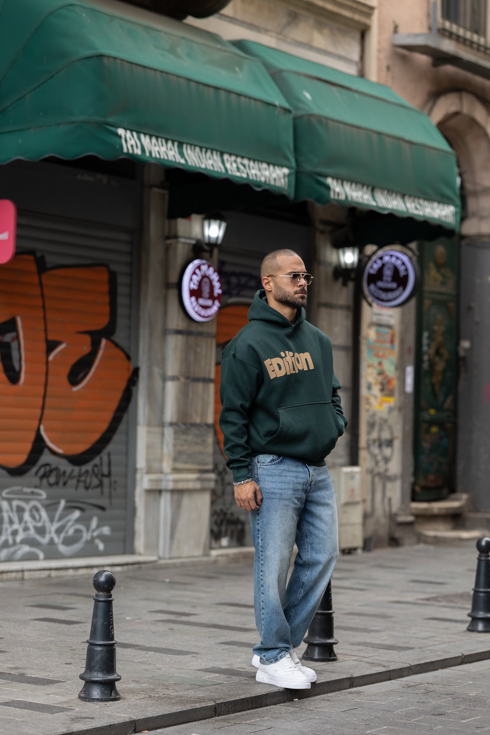 Oversized Hoodie With Printed "Edition"/4557