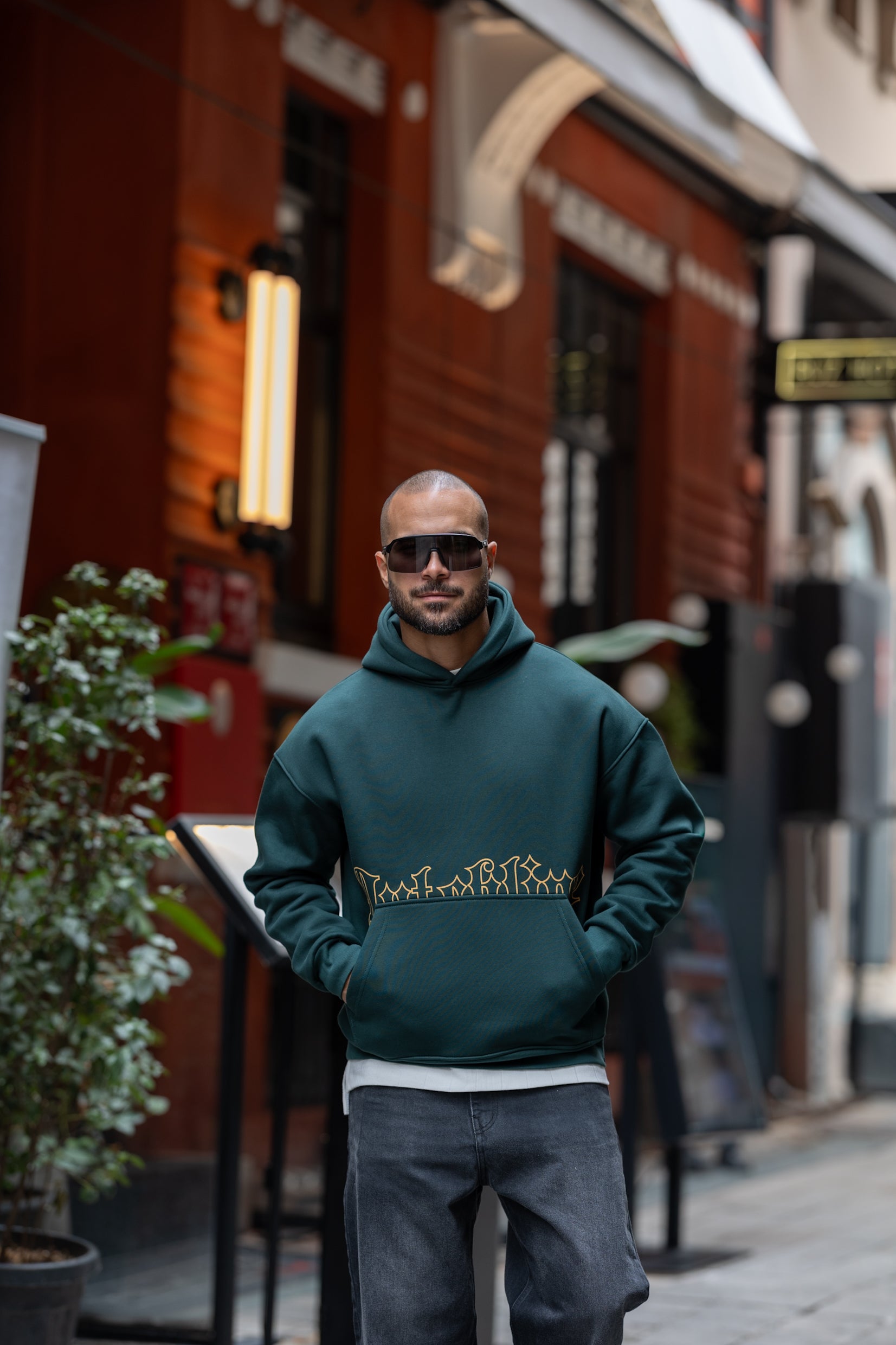 Oversized Printed Hoodie/4553