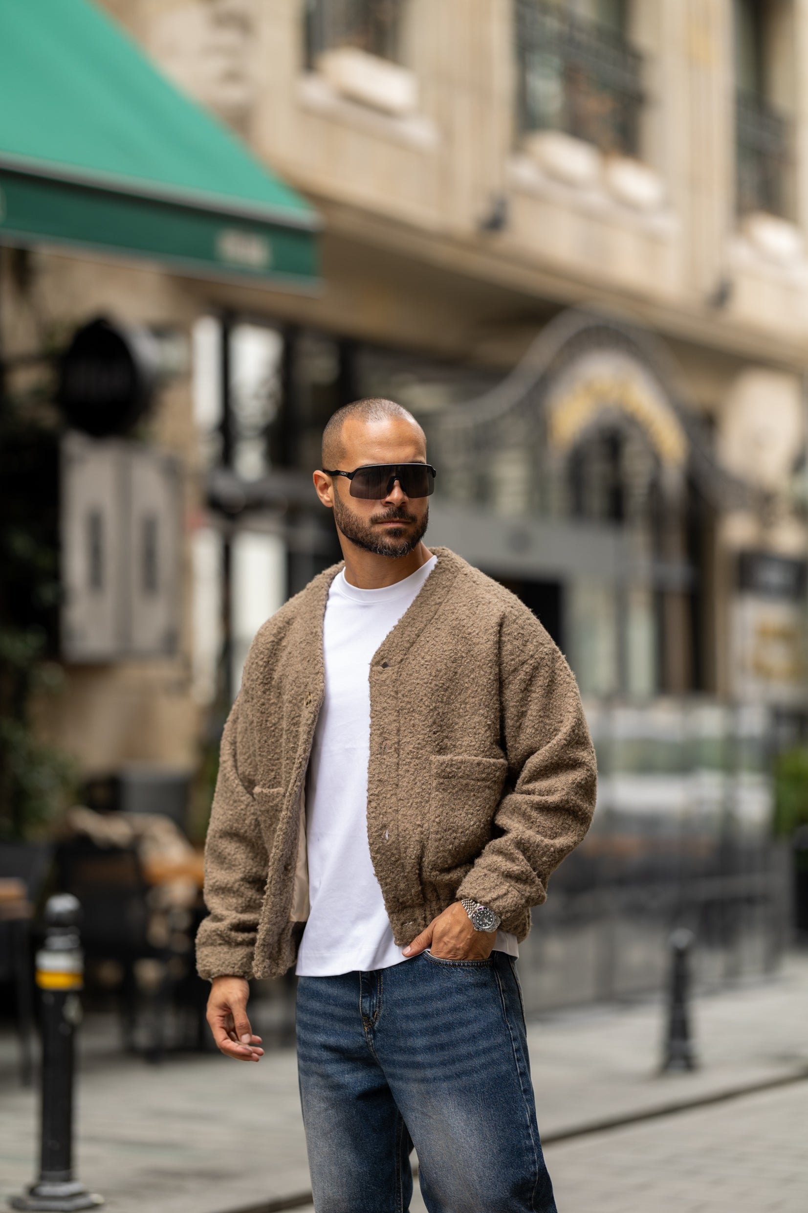 Basic Oversized Wool Shirt With Two Pockets/3468