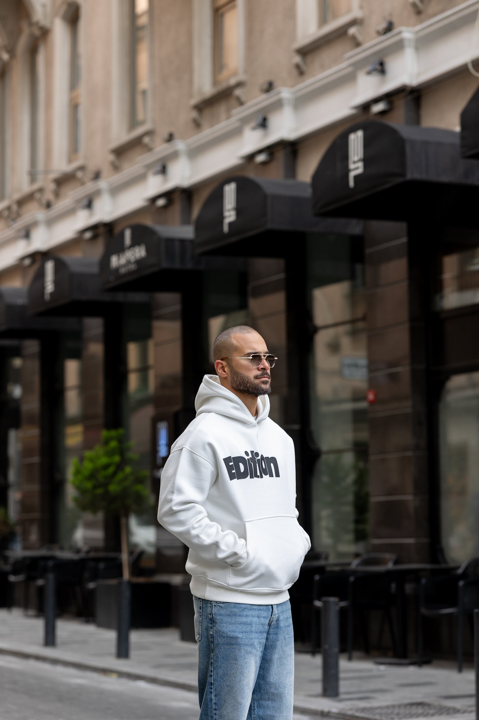 Oversized Hoodie With Printed "Edition"/4557