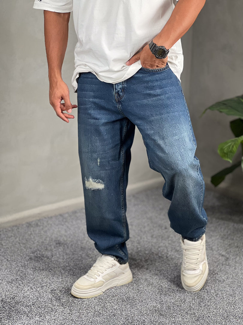 Cutting Wide Leg Jeans/1254