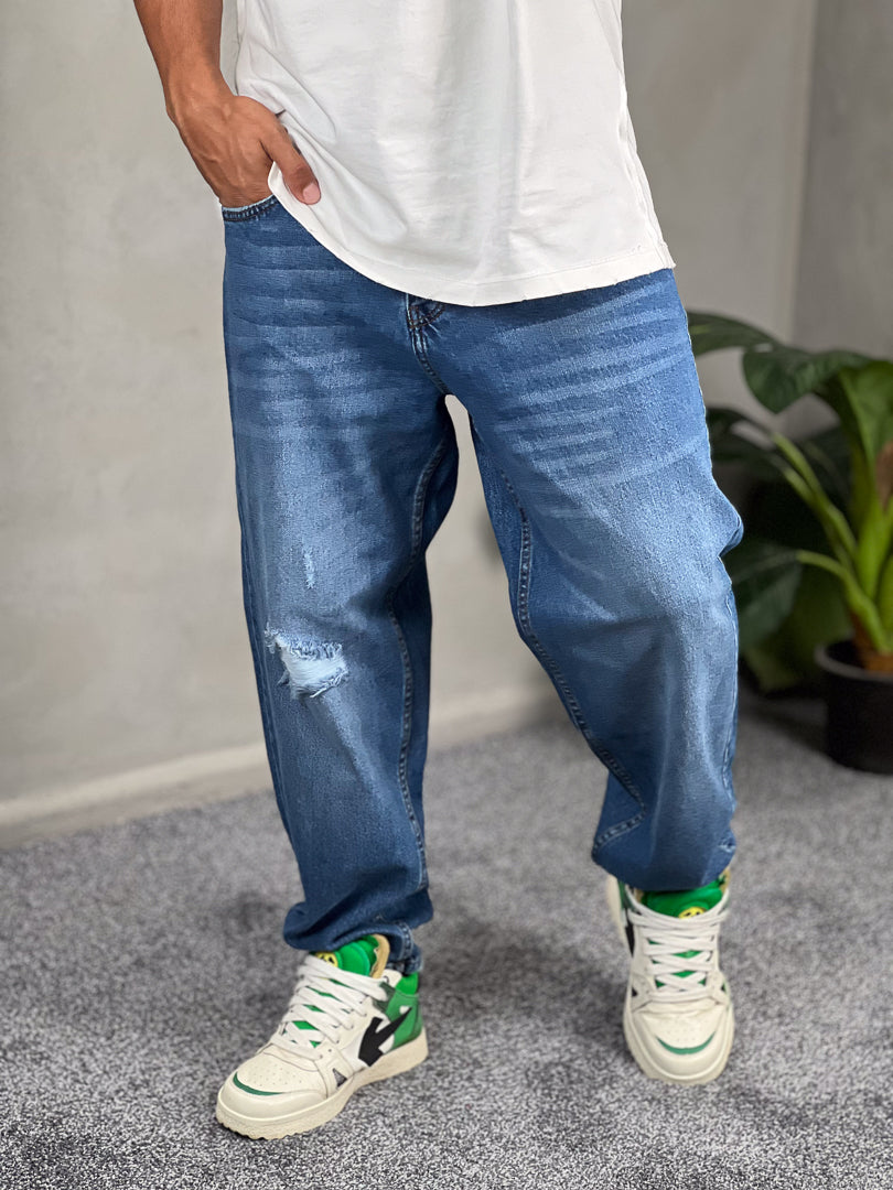 Cutting Wide Leg Jeans/1254