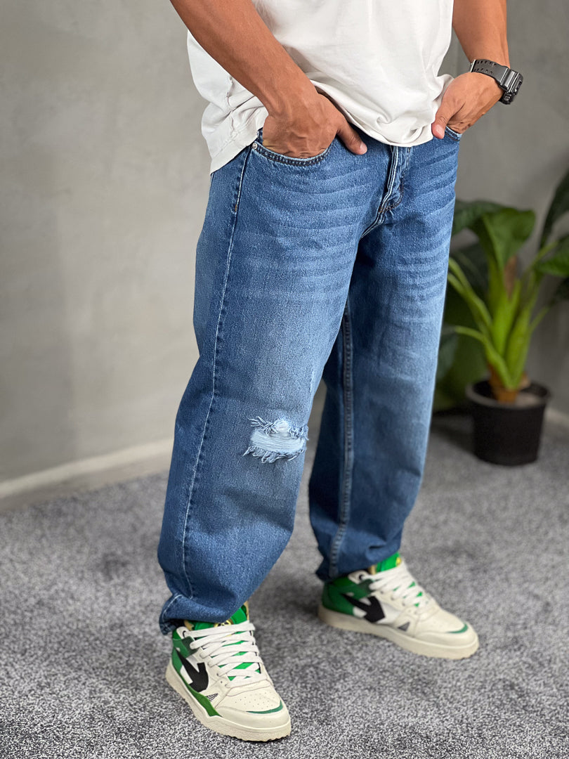 Cutting Wide Leg Jeans/1254