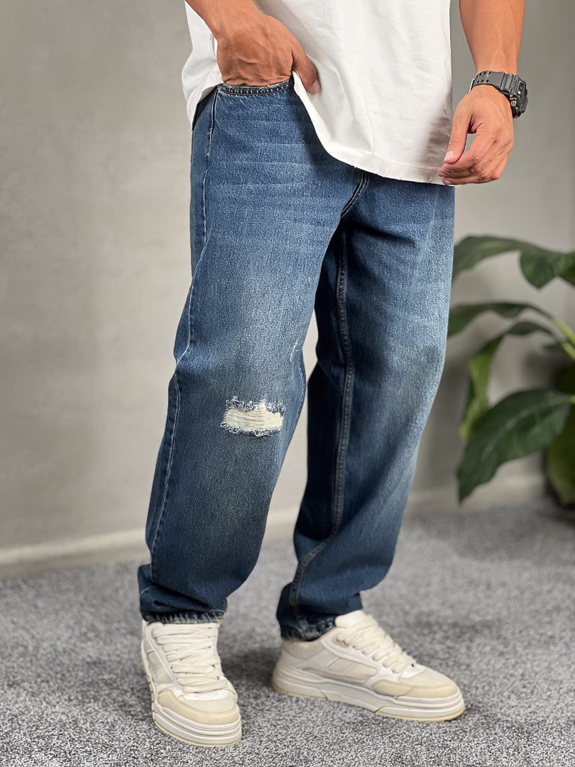 Cutting Wide Leg Jeans/1254