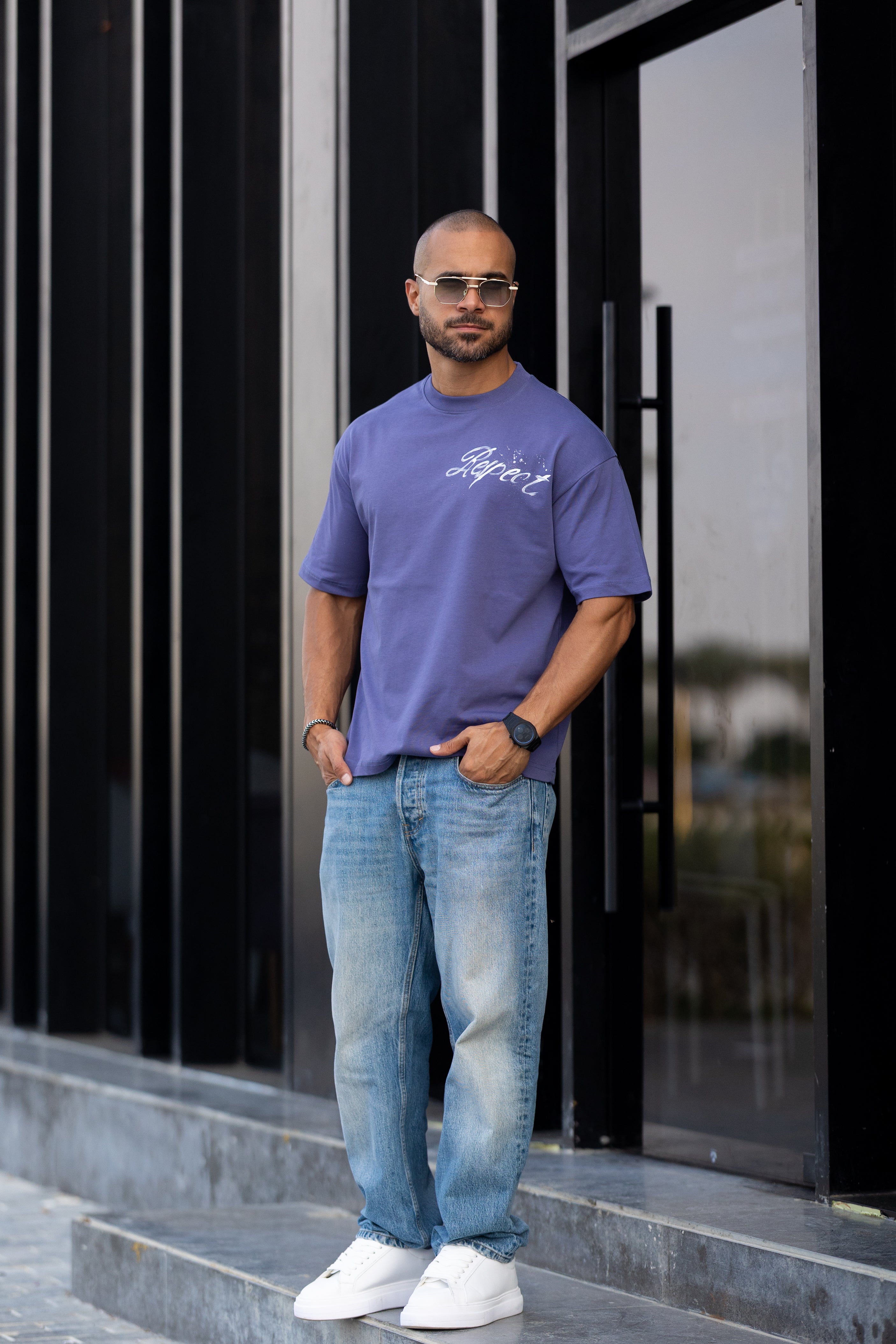 Printed Relaxed Fit Drawing T-shirt/3338