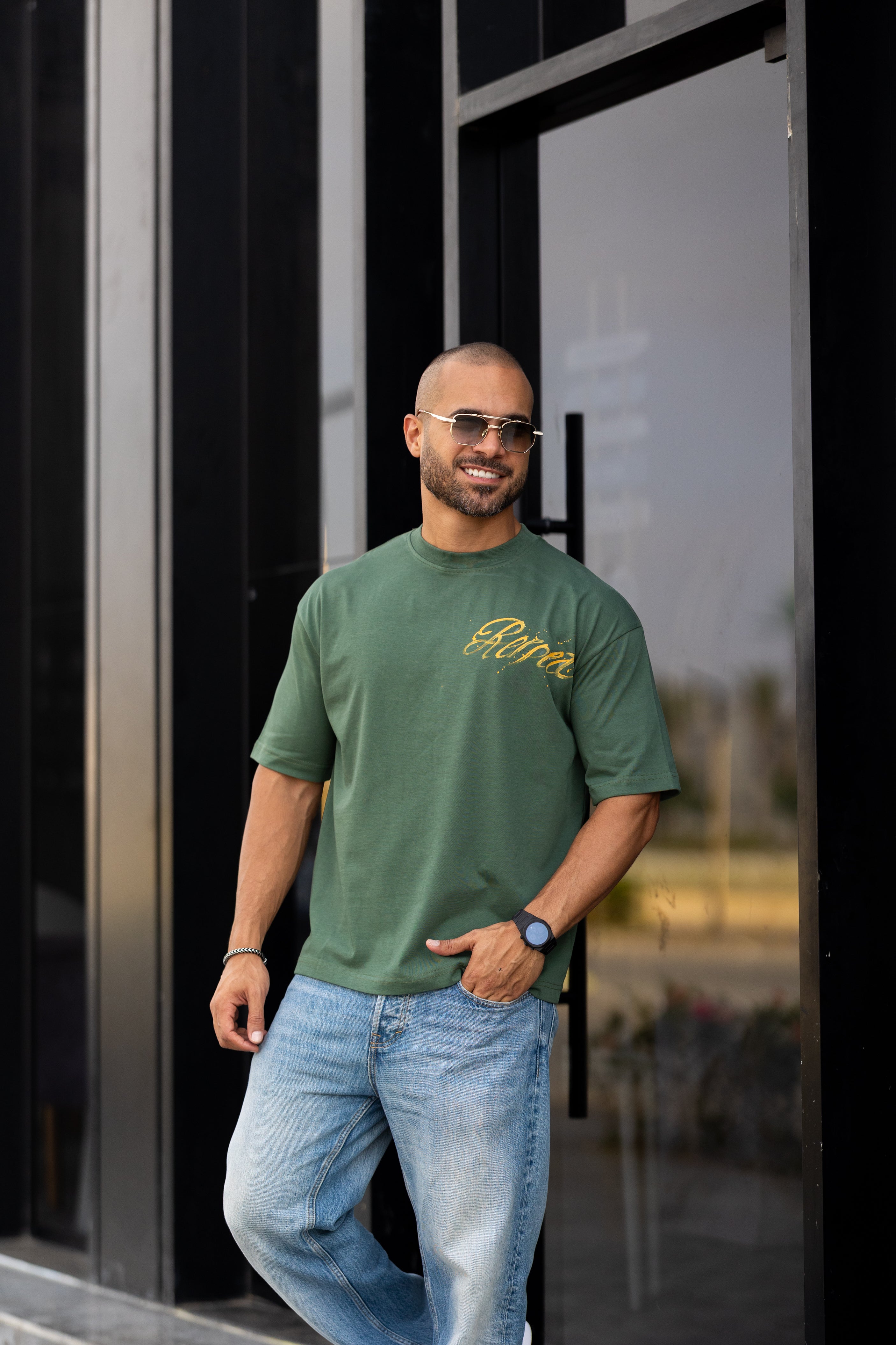 Printed Relaxed Fit Drawing T-shirt/3338