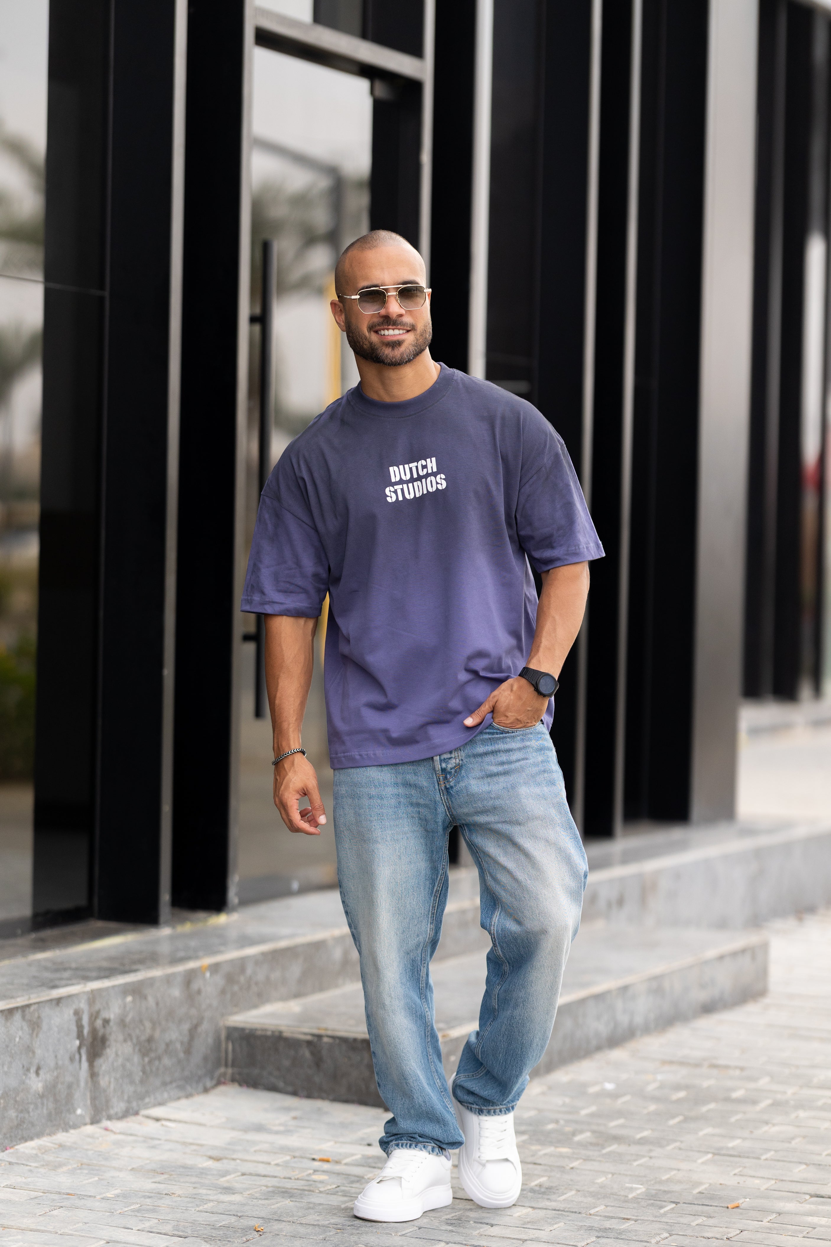 Oversized T-shirt With Printed "Dutch Line Studio"/3332