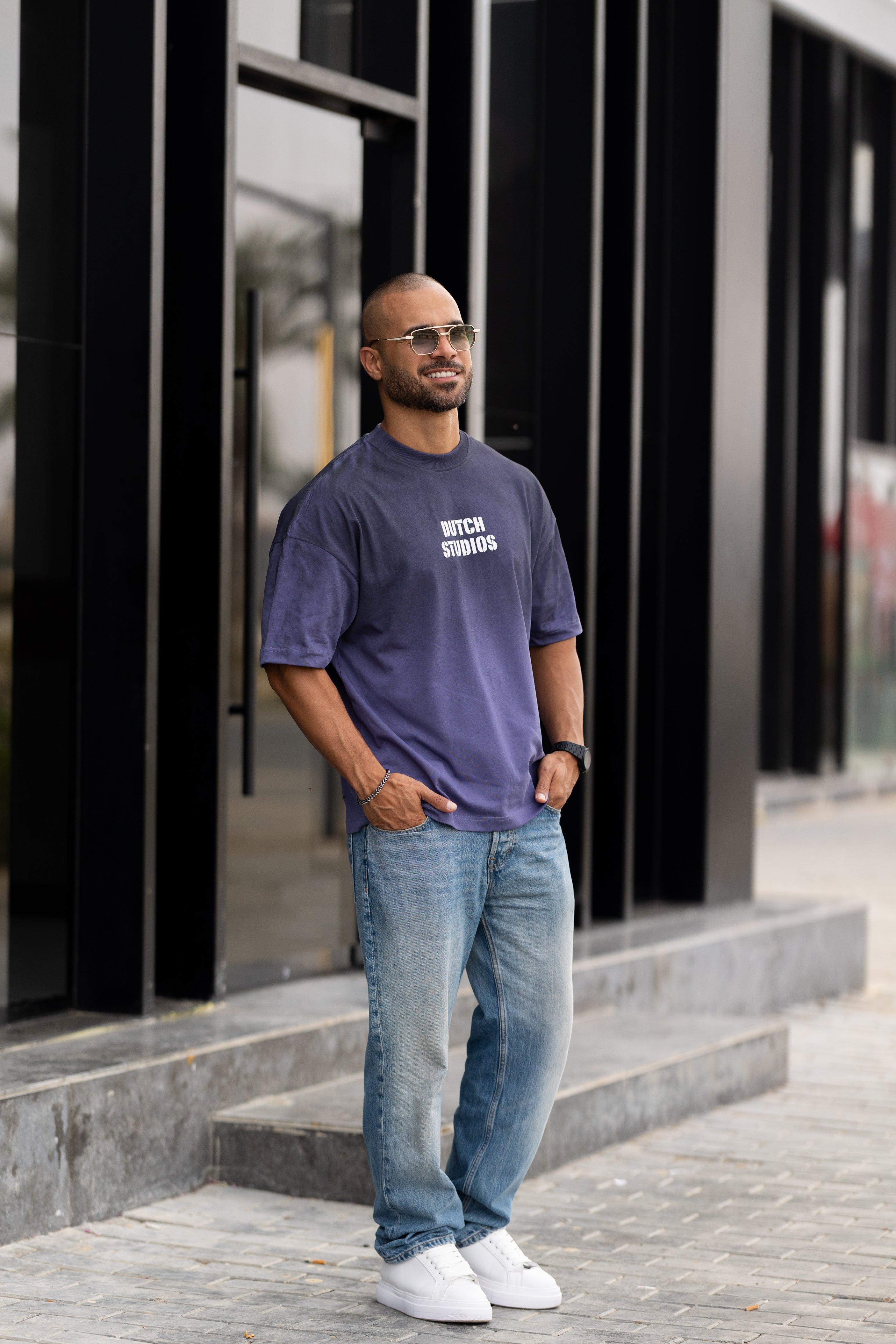 Oversized T-shirt With Printed "Dutch Line Studio"/3332