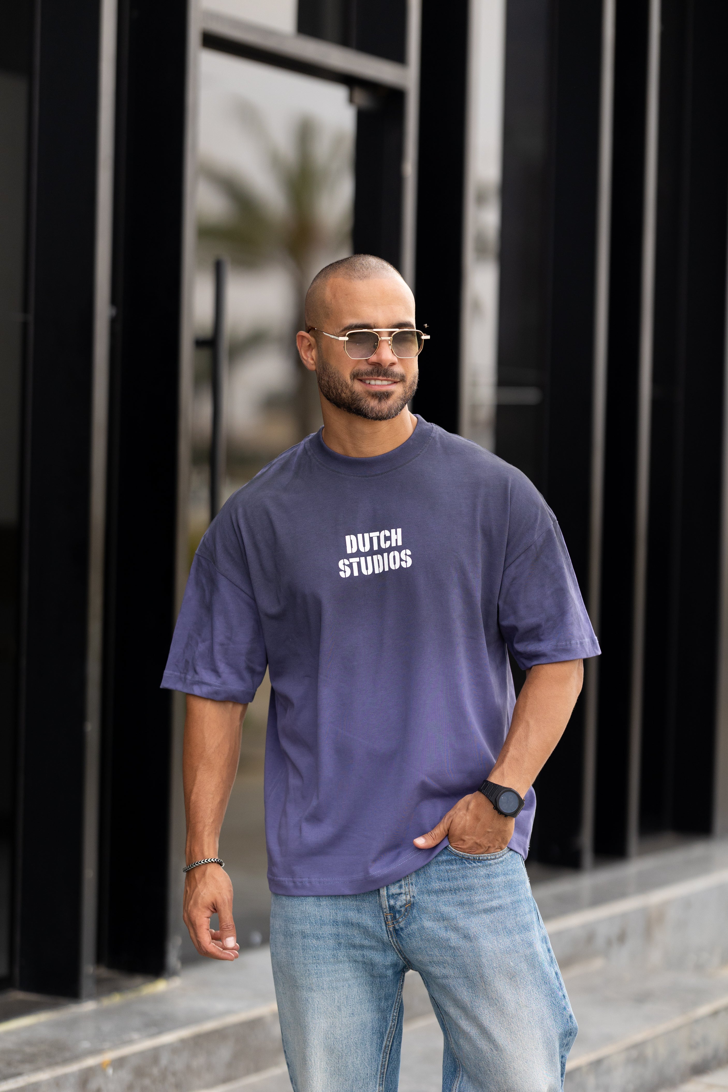 Oversized T-shirt With Printed "Dutch Line Studio"/3332