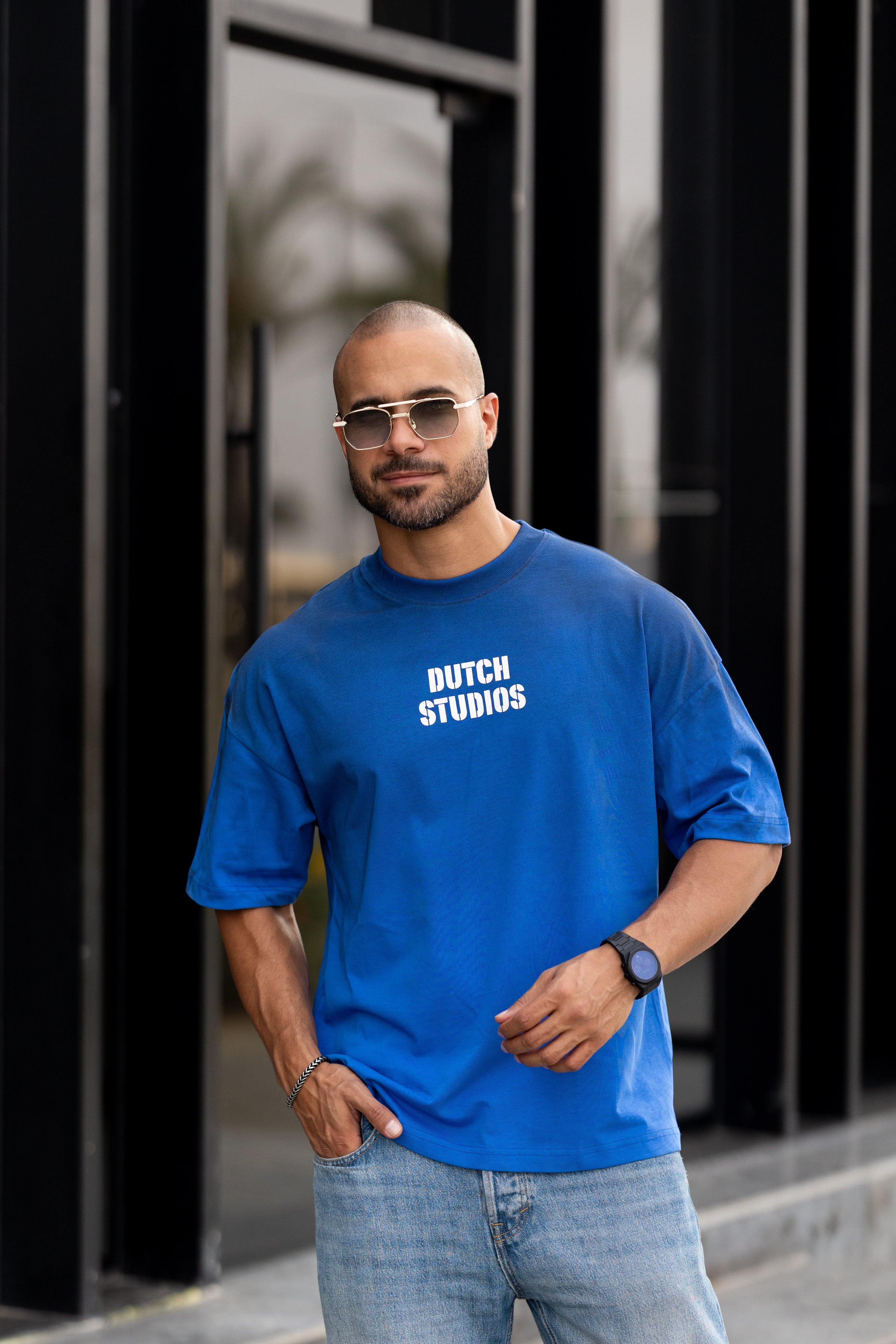 Oversized T-shirt With Printed "Dutch Line Studio"/3332