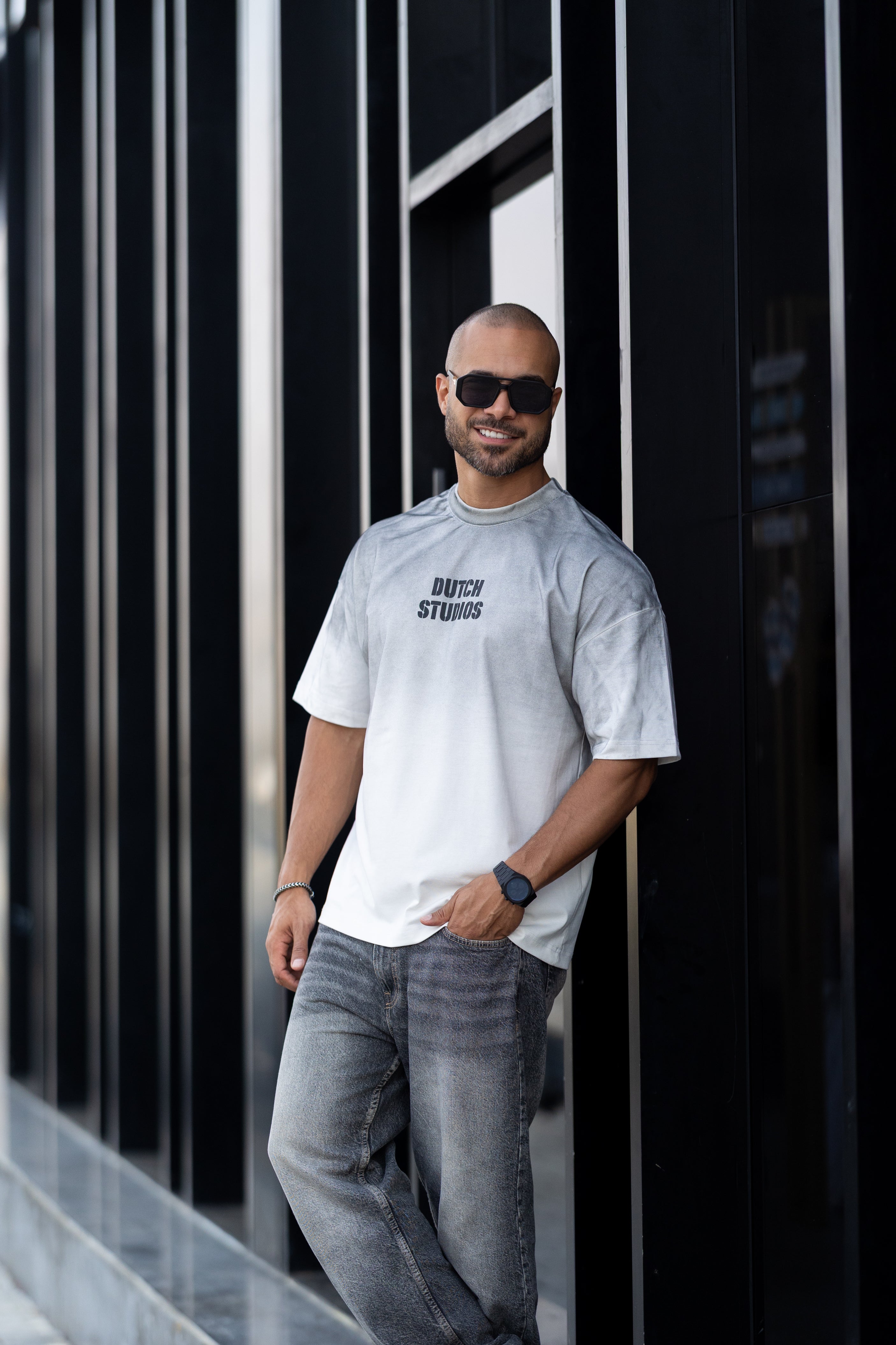 Oversized T-shirt With Printed "Dutch Line Studio"/3332