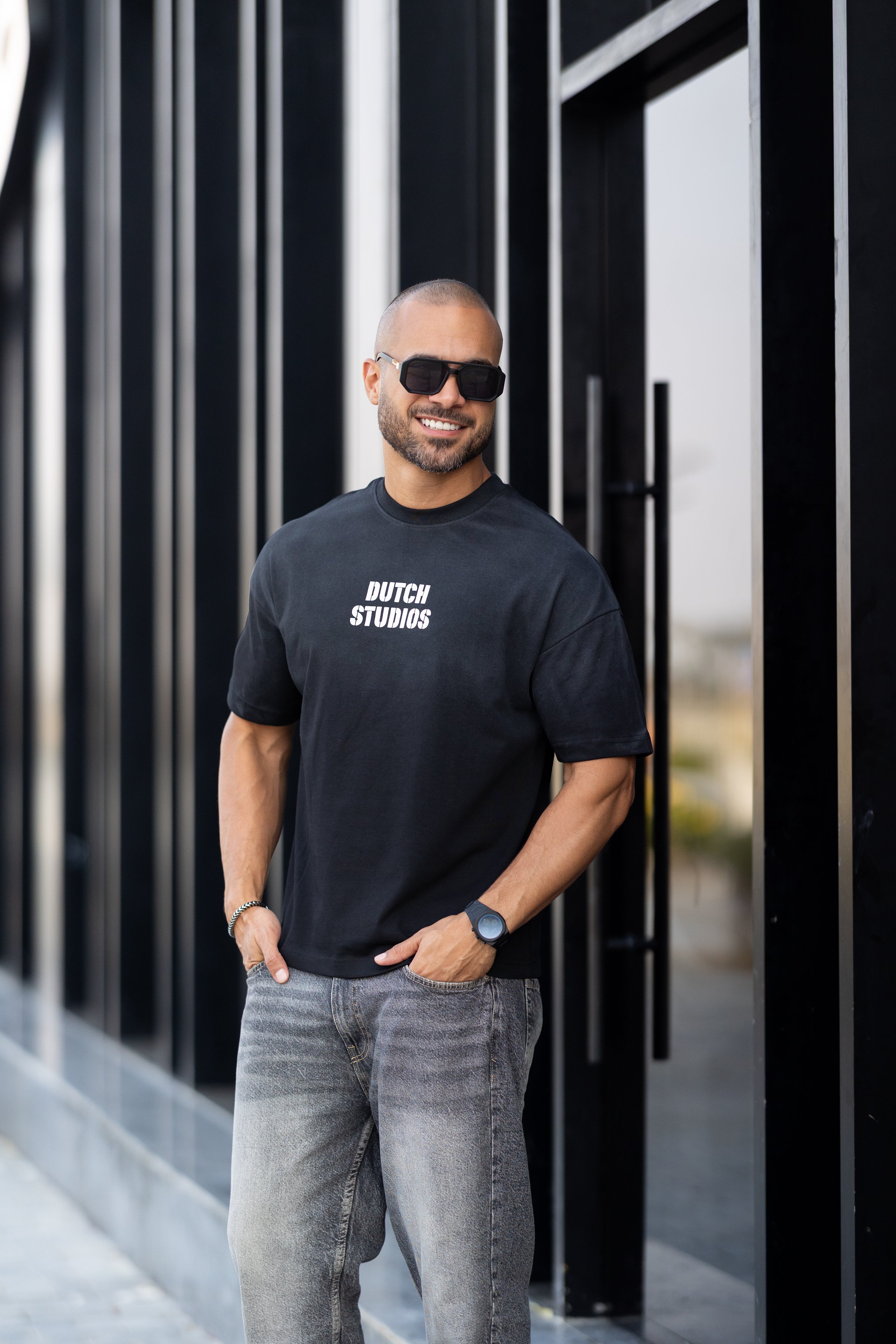 Oversized T-shirt With Printed "Dutch Line Studio"/3332
