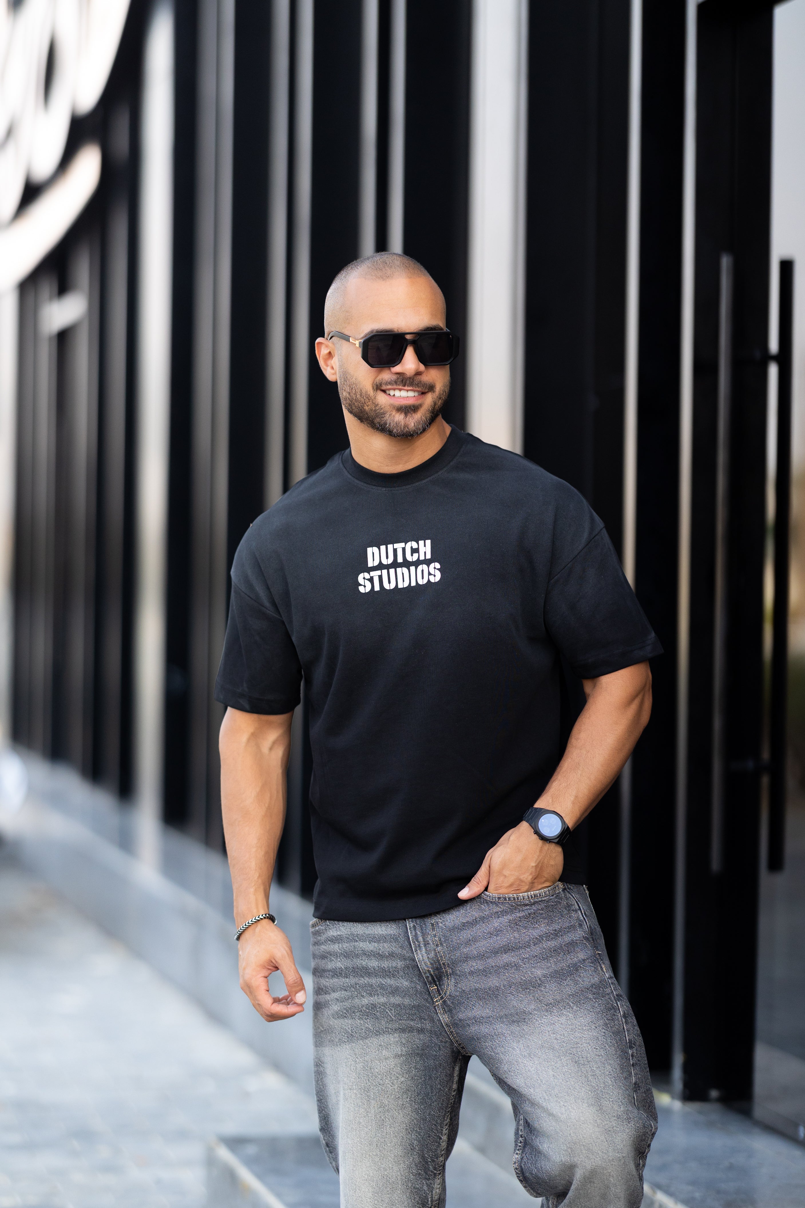 Oversized T-shirt With Printed "Dutch Line Studio"/3332