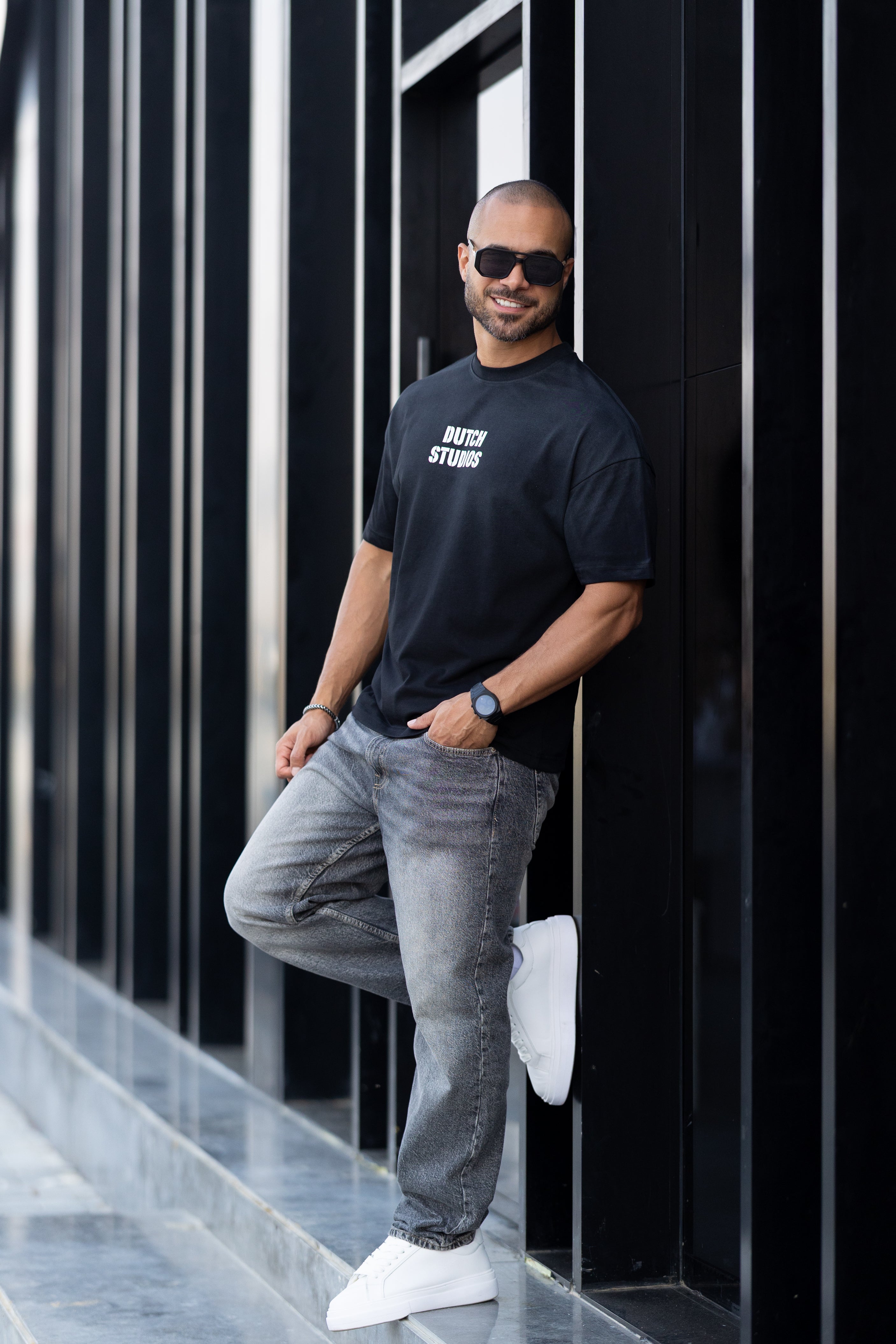 Oversized T-shirt With Printed "Dutch Line Studio"/3332