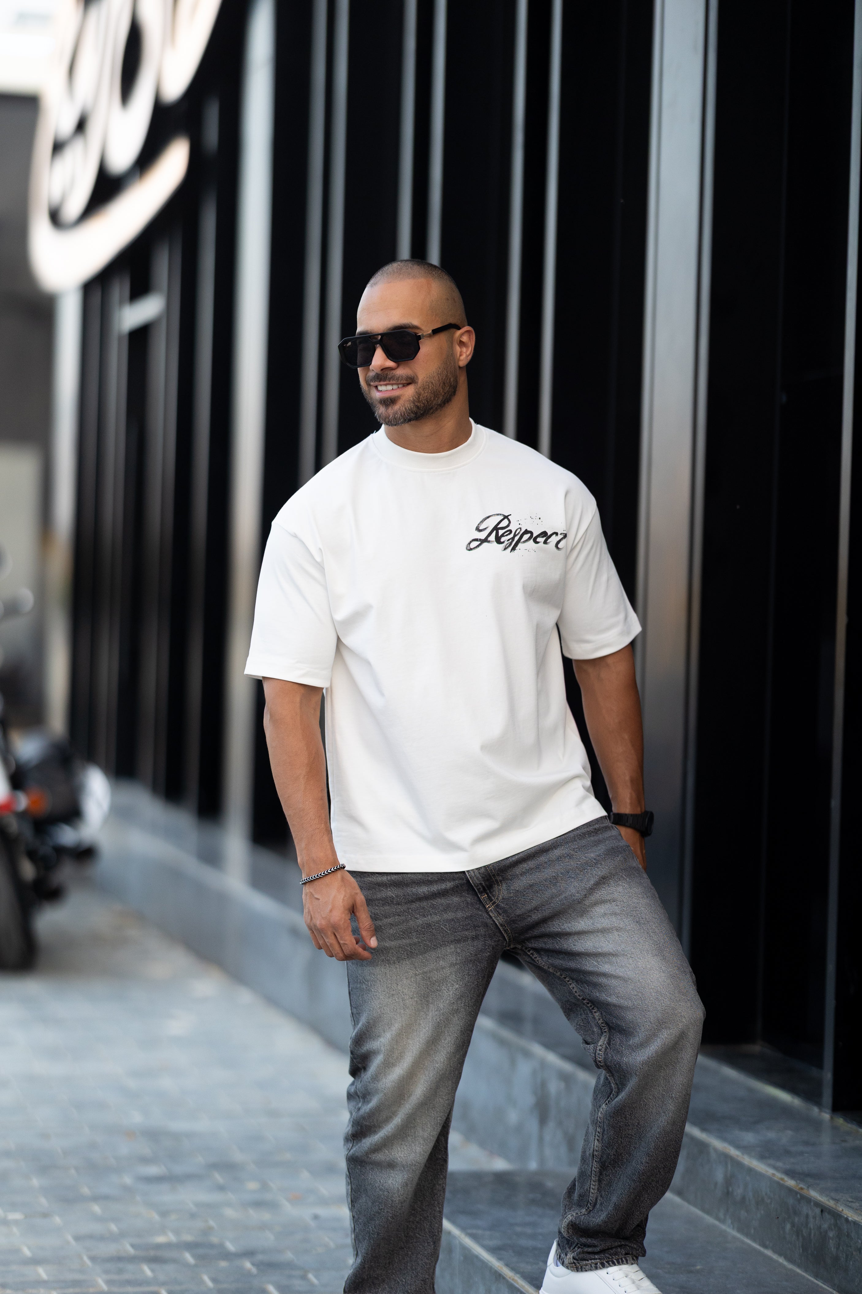 Printed Relaxed Fit Drawing T-shirt/3338