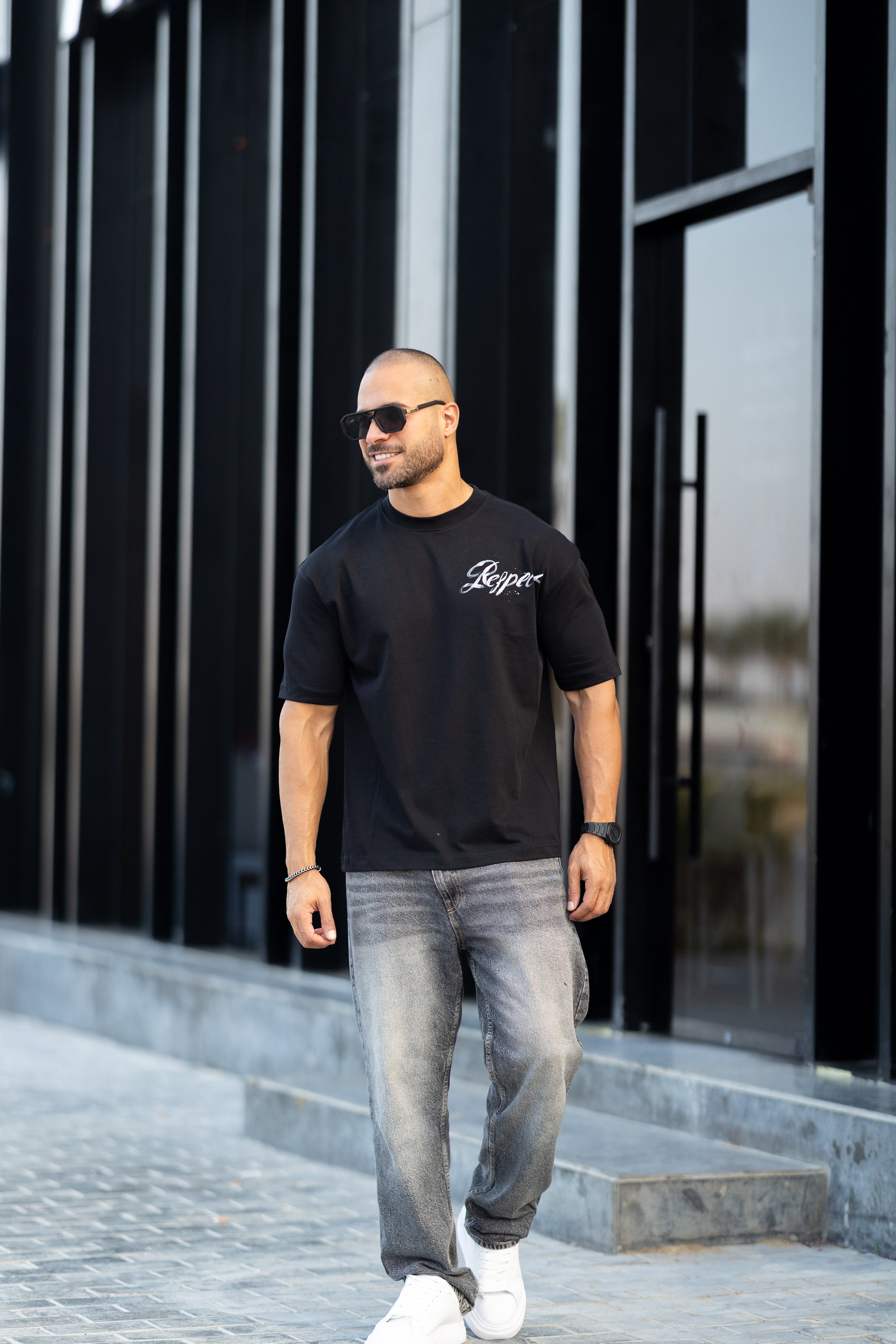 Printed Relaxed Fit Drawing T-shirt/3338